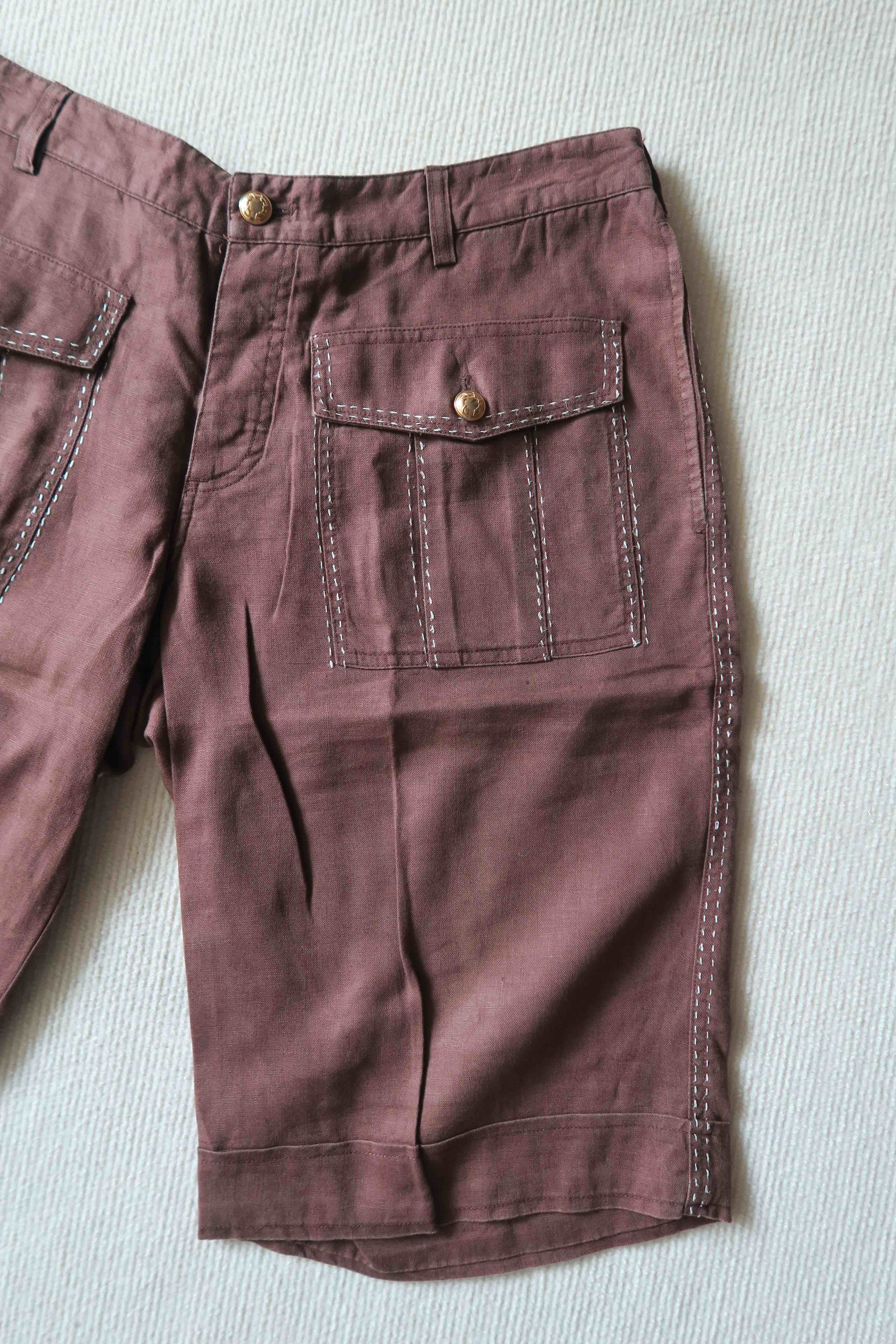 Roberto Cavalli Roberto Cavalli Italy Linen Shorts Size US 36 / EU 52 - 2 Thumbnail