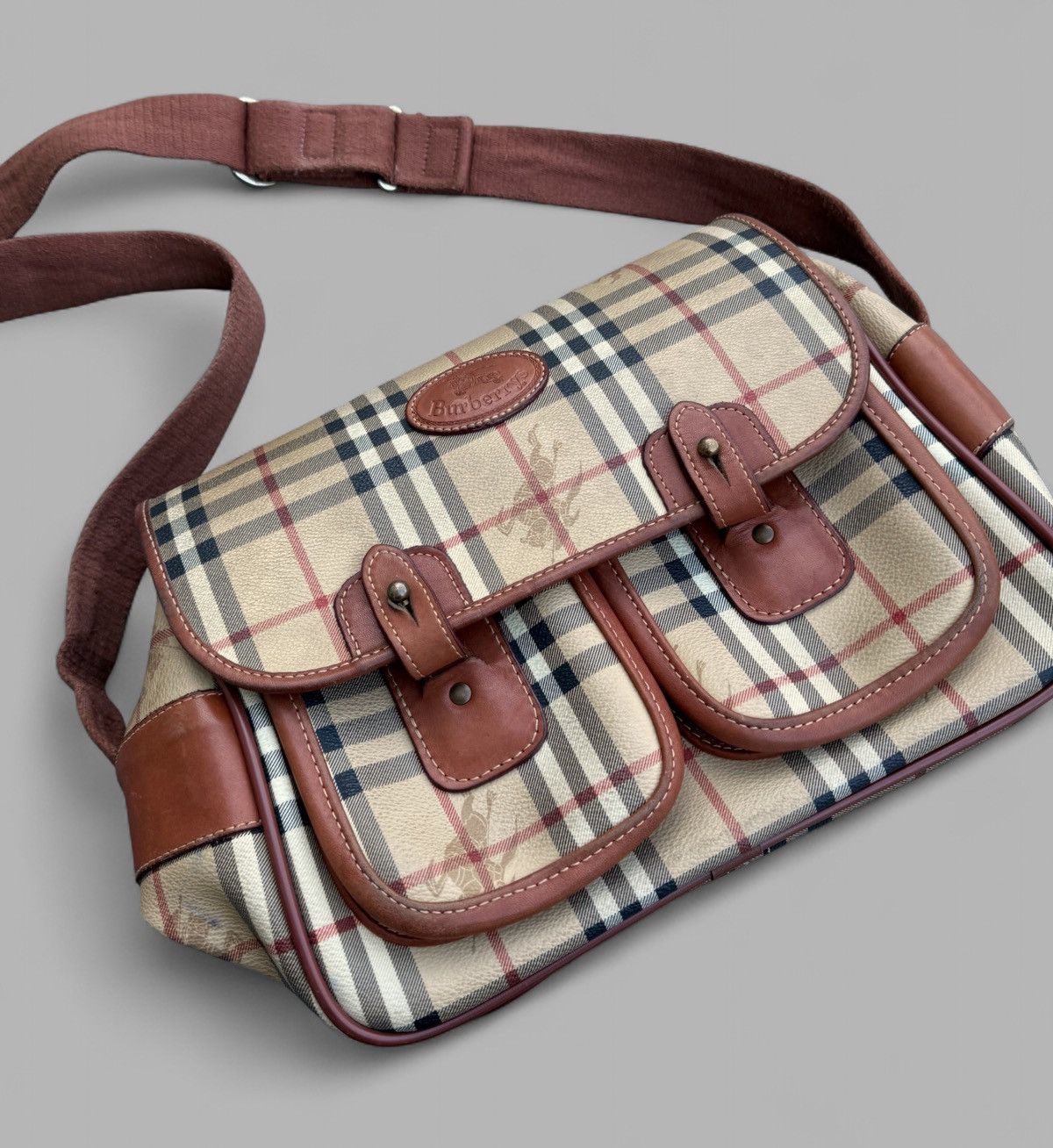 Burberry 80's BURBERRY NOVA CHECK Cargo Pockets Messenger Bag Size ONE SIZE - 3 Thumbnail