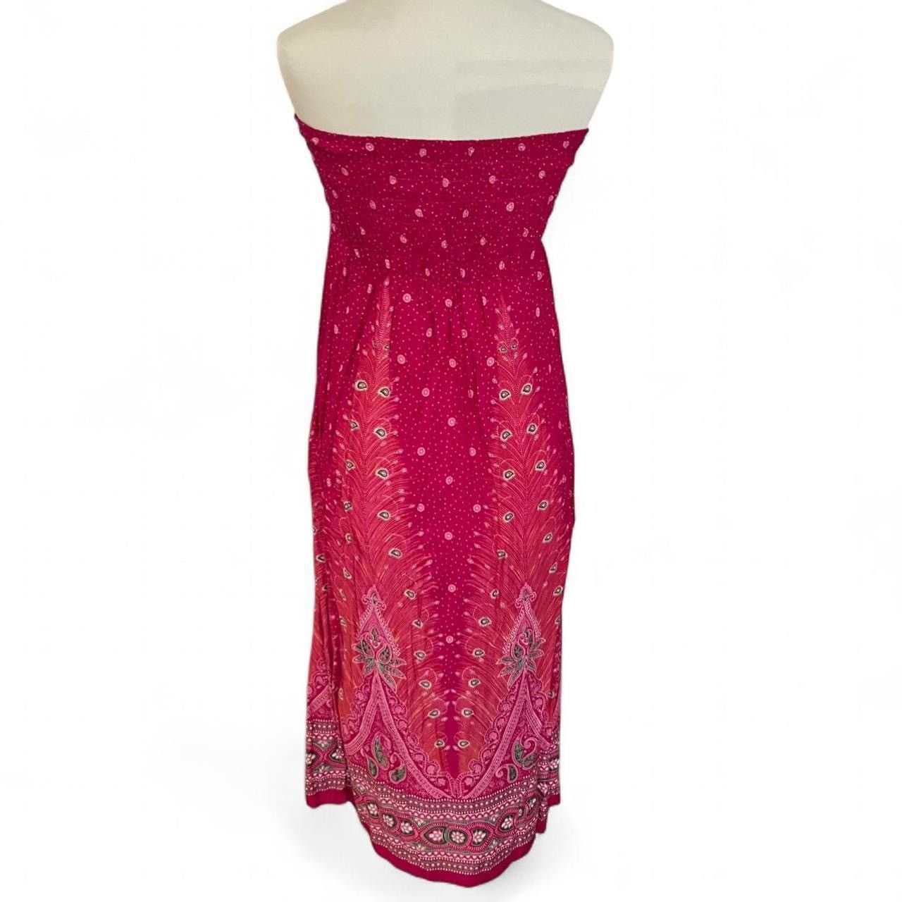 Other Vintage boho fairy hot pink paisley print strapless dress💗 Size S / US 4 / IT 40 - 4 Thumbnail