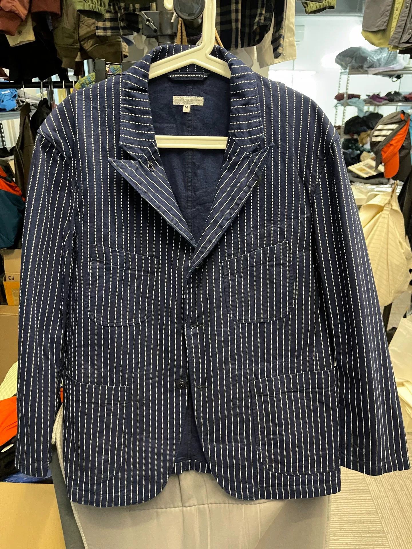 Engineered Garments Engineered Garments Blue Striped Suit Jacket Size US M / EU 48-50 / 2 - 1 Thumbnail