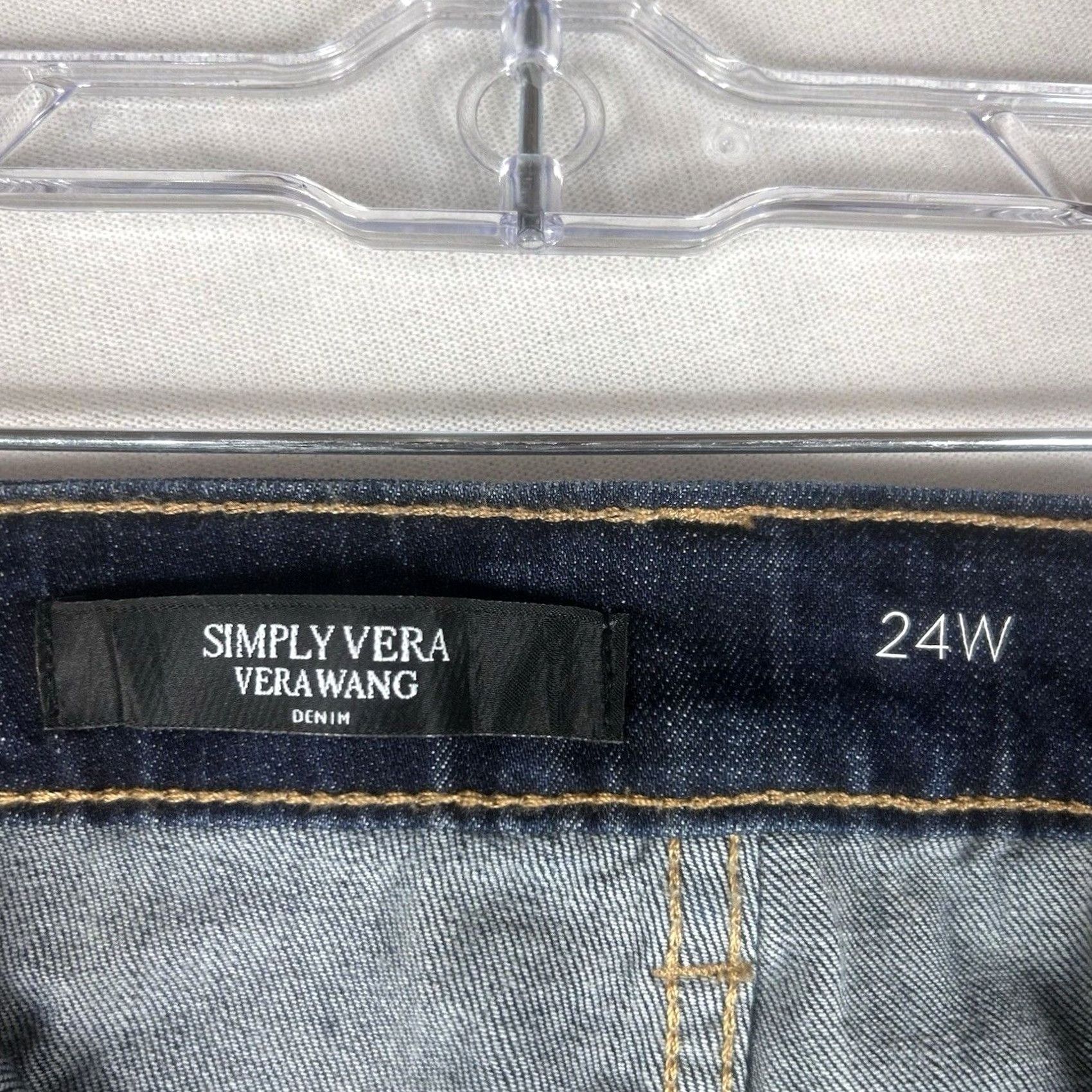 Vintage Simply Vera Boots Cut Jeans Womens 24W Plus Blue Denim Pockets Mid Rise NWT Size 42" / US 20 - 5 Thumbnail