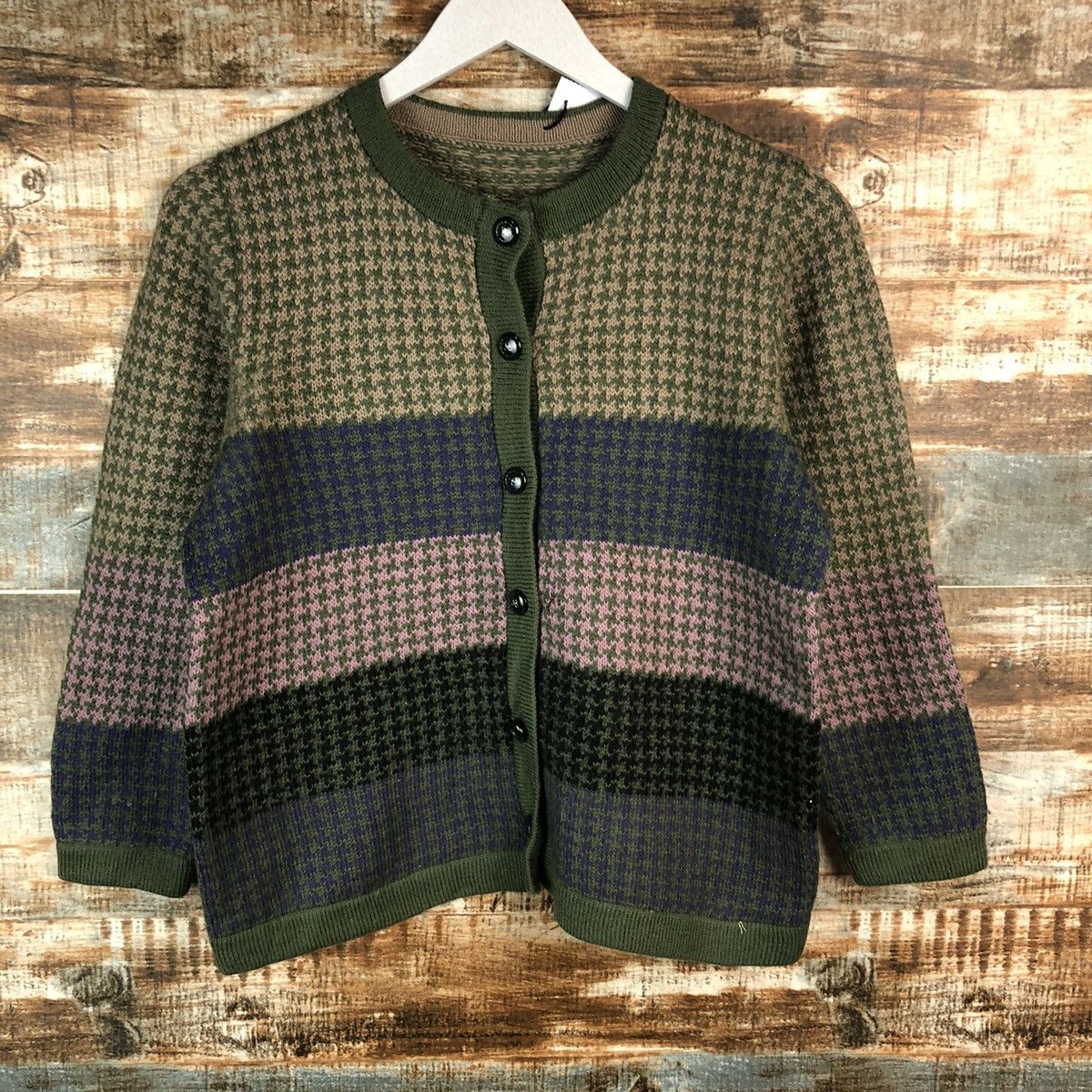 Homespun Knitwear × Japanese Brand Japanese Brand Green Patterneds Knitwear #A1818 Size XS / US 0-2 / IT 36-38 - 3 Thumbnail