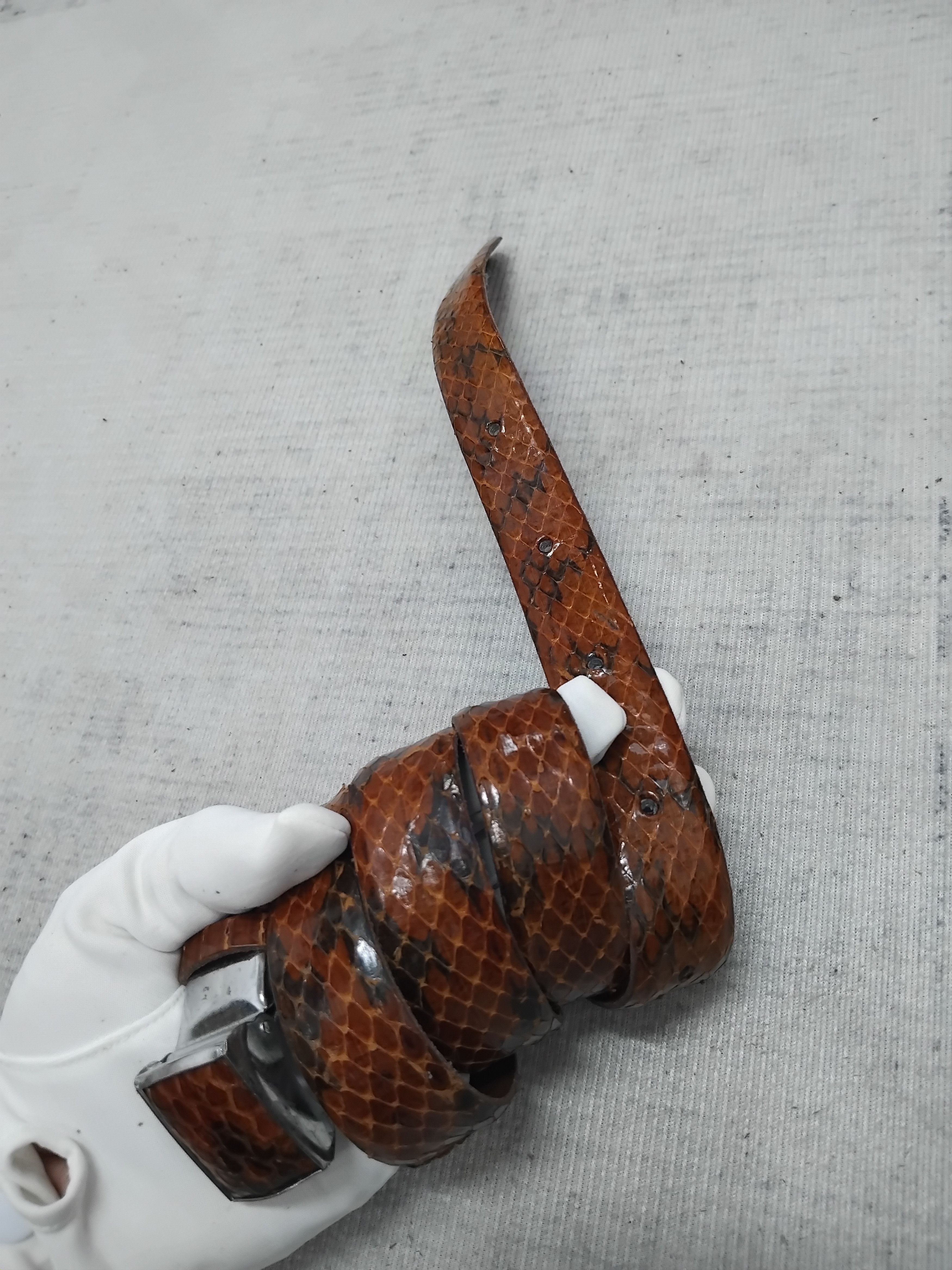 Japanese Brand Snake style brown colour belt Size ONE SIZE - 2 Thumbnail