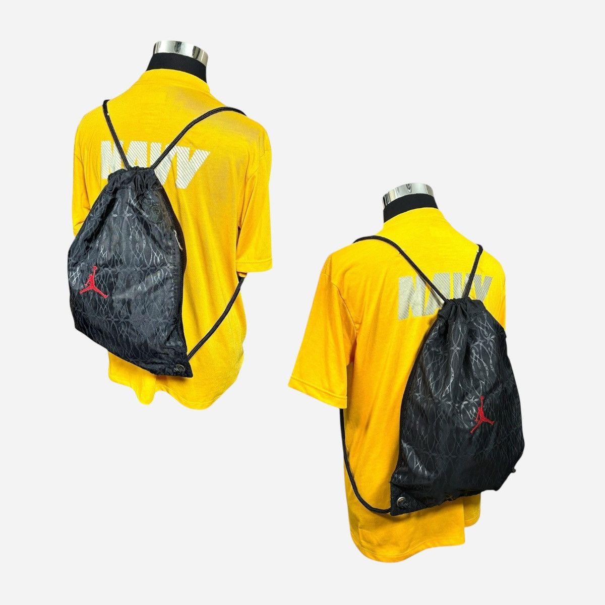 Jordan Brand Jordan Jump Man Black Pattern Padded Drawstring Gym Bag Size ONE SIZE - 15 Thumbnail