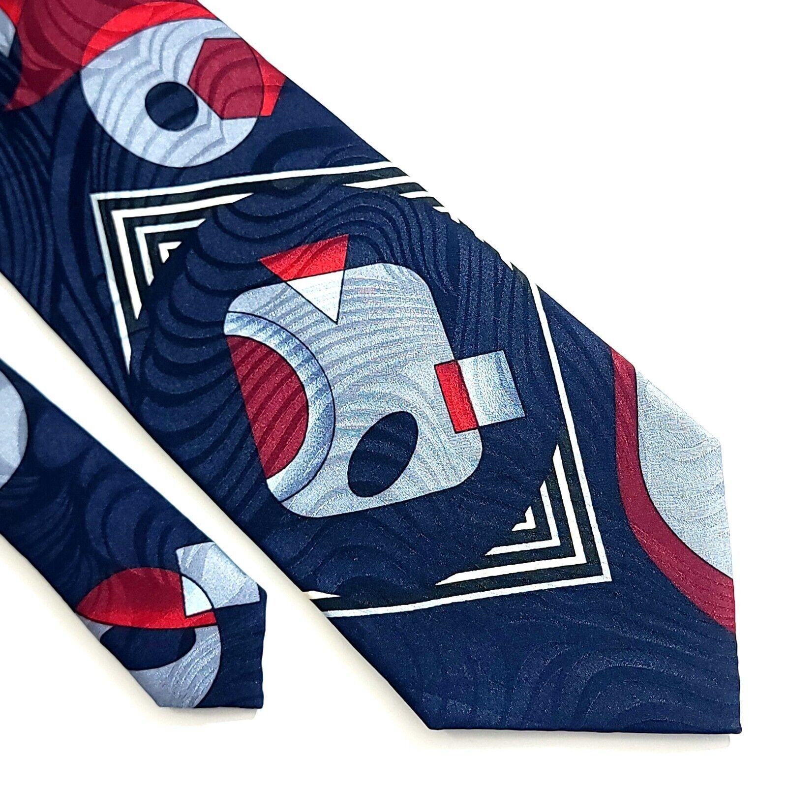 Carlo Palazzi Carlo Palazzi Studio Blue Red Abstract Jacquard Print Wide S Size ONE SIZE - 1 Thumbnail