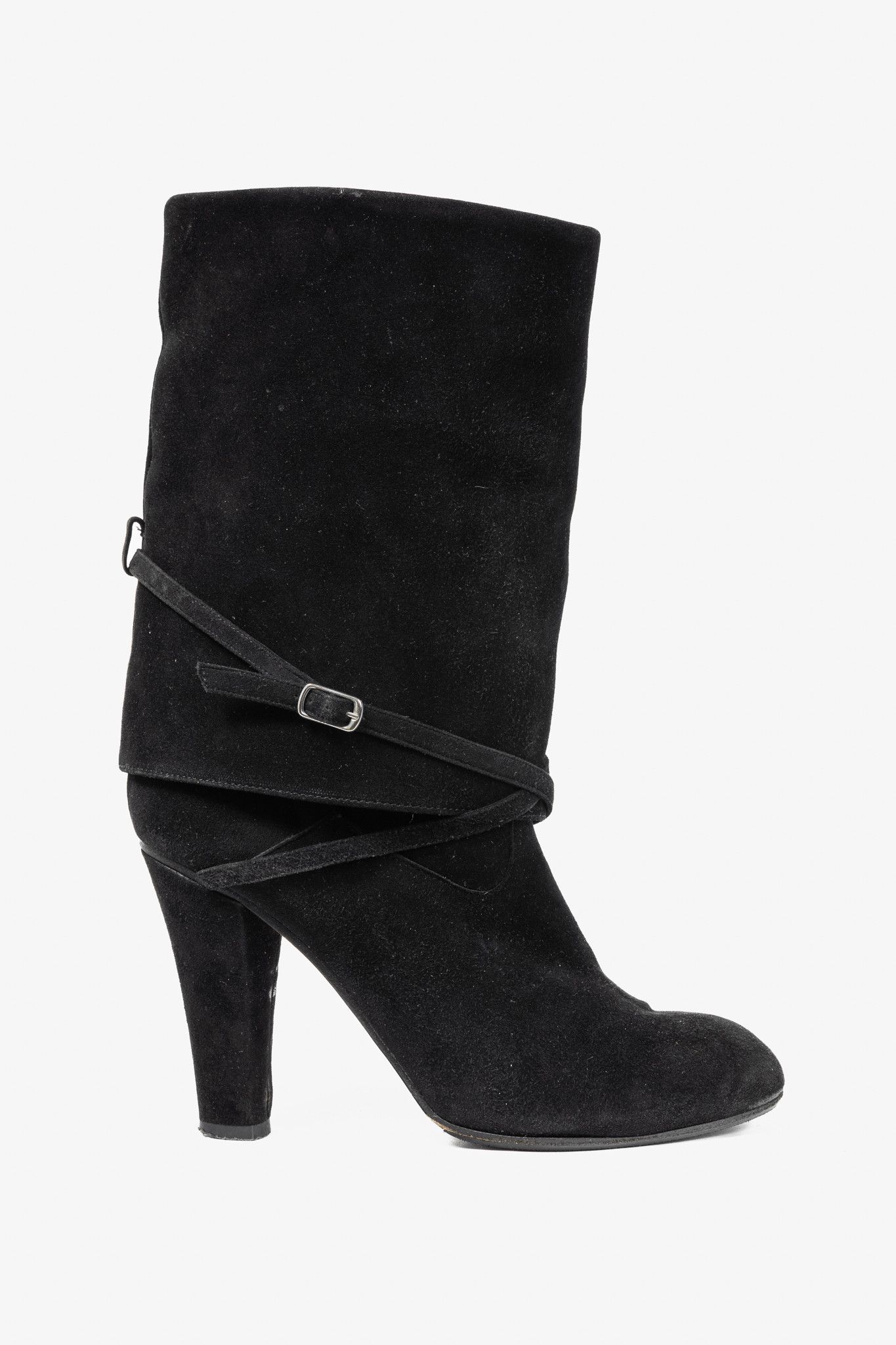 Chloe Chloe AW/07 Black Suede Foldover Short Boots Size US 7.5 / IT 37.5 - 1 Thumbnail