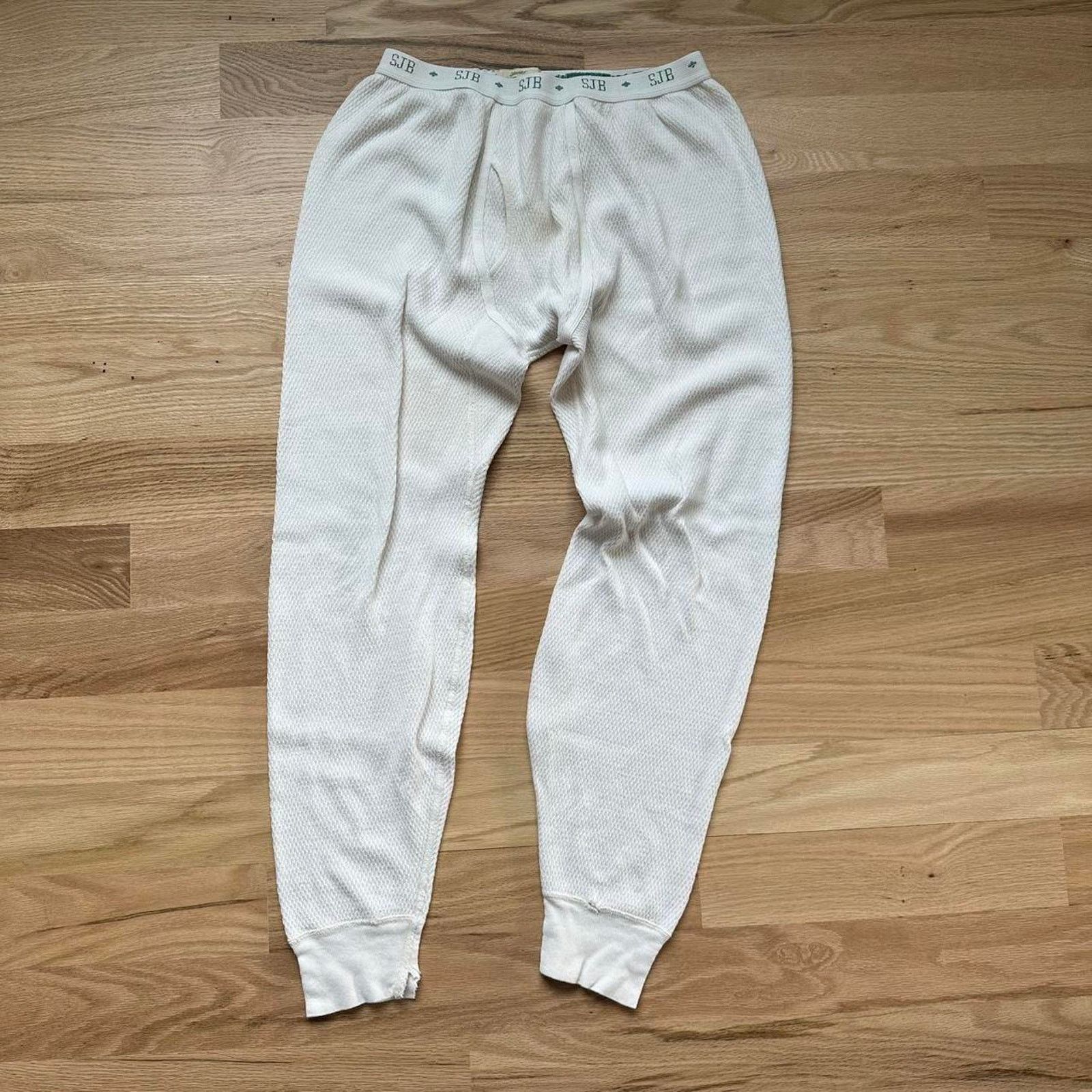 Vintage Vintage 80s cotton waffle thermal pants Size US 34 / EU 50 - 2 Thumbnail