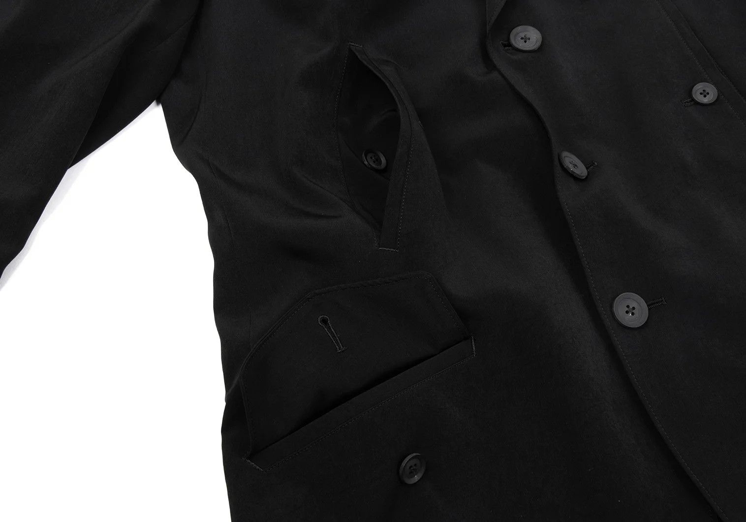 Yohji Yamamoto Yohji Yamamoto Crepe De Chine Pocket Design Jacket Size US XL / EU 56 / 4 - 10 Thumbnail
