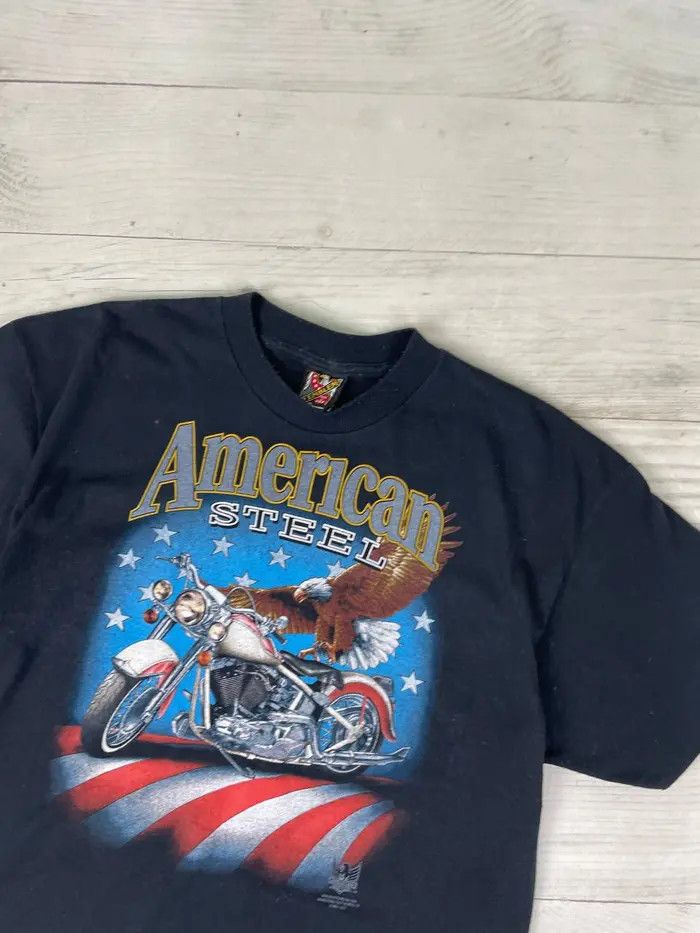 Harley Davidson Vintage Harley Davidson 3D Emblem American Steel 1993 Tee Size US XL / EU 56 / 4 - 2 Thumbnail
