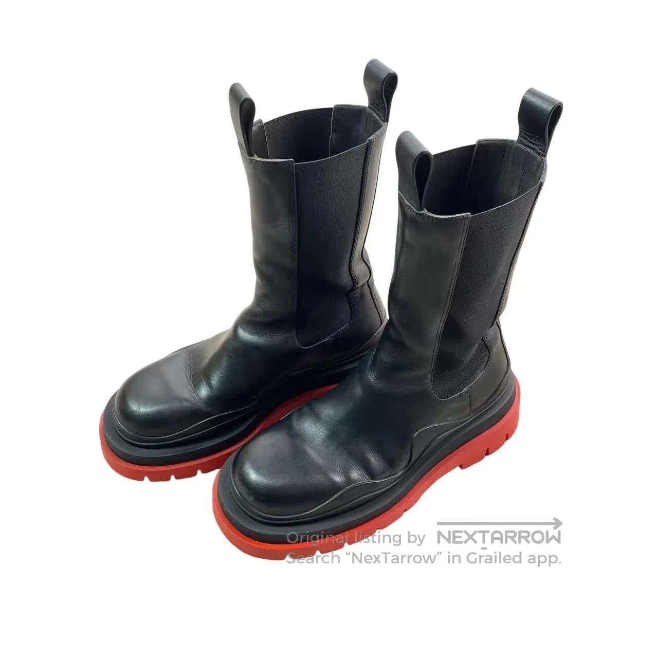 Bottega Veneta Bottega Veneta Black and red thick-soled pipe Chelsea boot Size US 8.5 / IT 38.5 - 1 Thumbnail