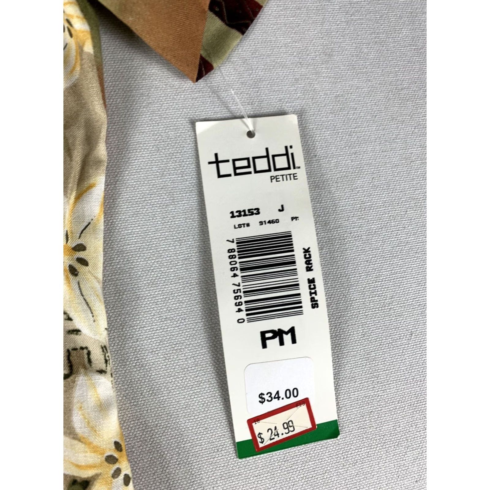 Vintage TEDDI DRESS PETITE WOMENS PM BROWN ORANGE FLORAL RAYON NWT Size M / US 6-8 / IT 42-44 - 6 Thumbnail