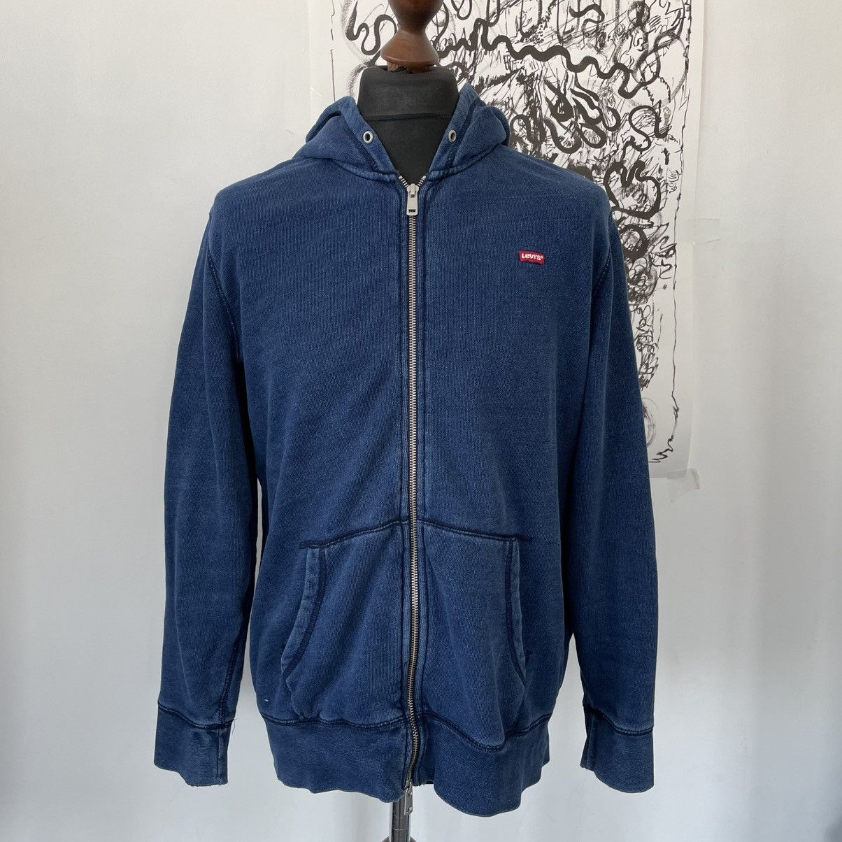 Levi's × Vintage Vintage Levi’s Zip Up Graphic Hoodie Distressed Y2K Size US L / EU 52-54 / 3 - 2 Thumbnail