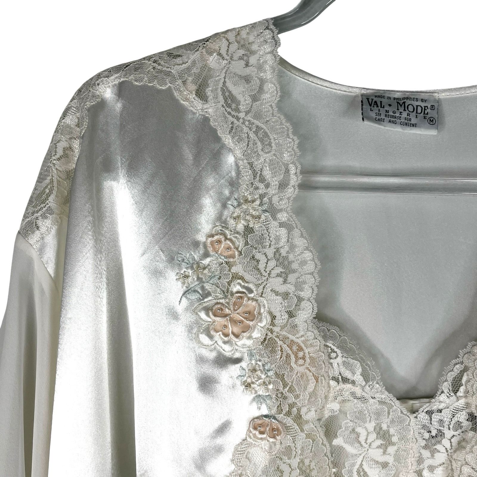 Other Val Mode Vintage Lingerie Wedding M/L Nightie Robe Lace New Size ONE SIZE - 7 Thumbnail