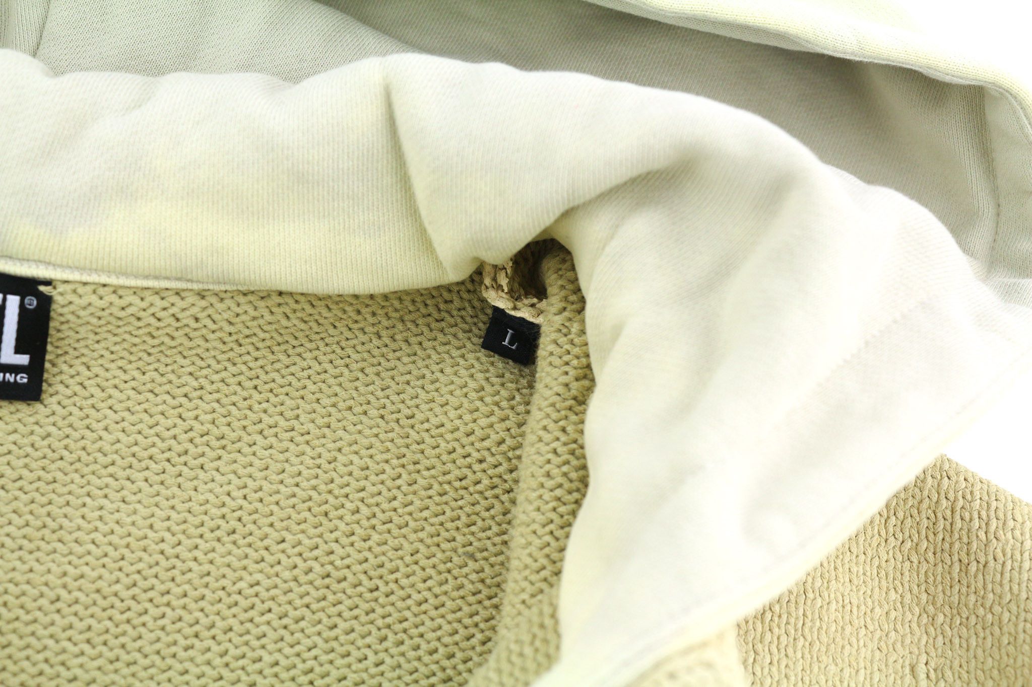 Diesel K-ONNOR L Beige Zip Hooded Knit Jumper 40128 Size US L / EU 52-54 / 3 - 7 Thumbnail