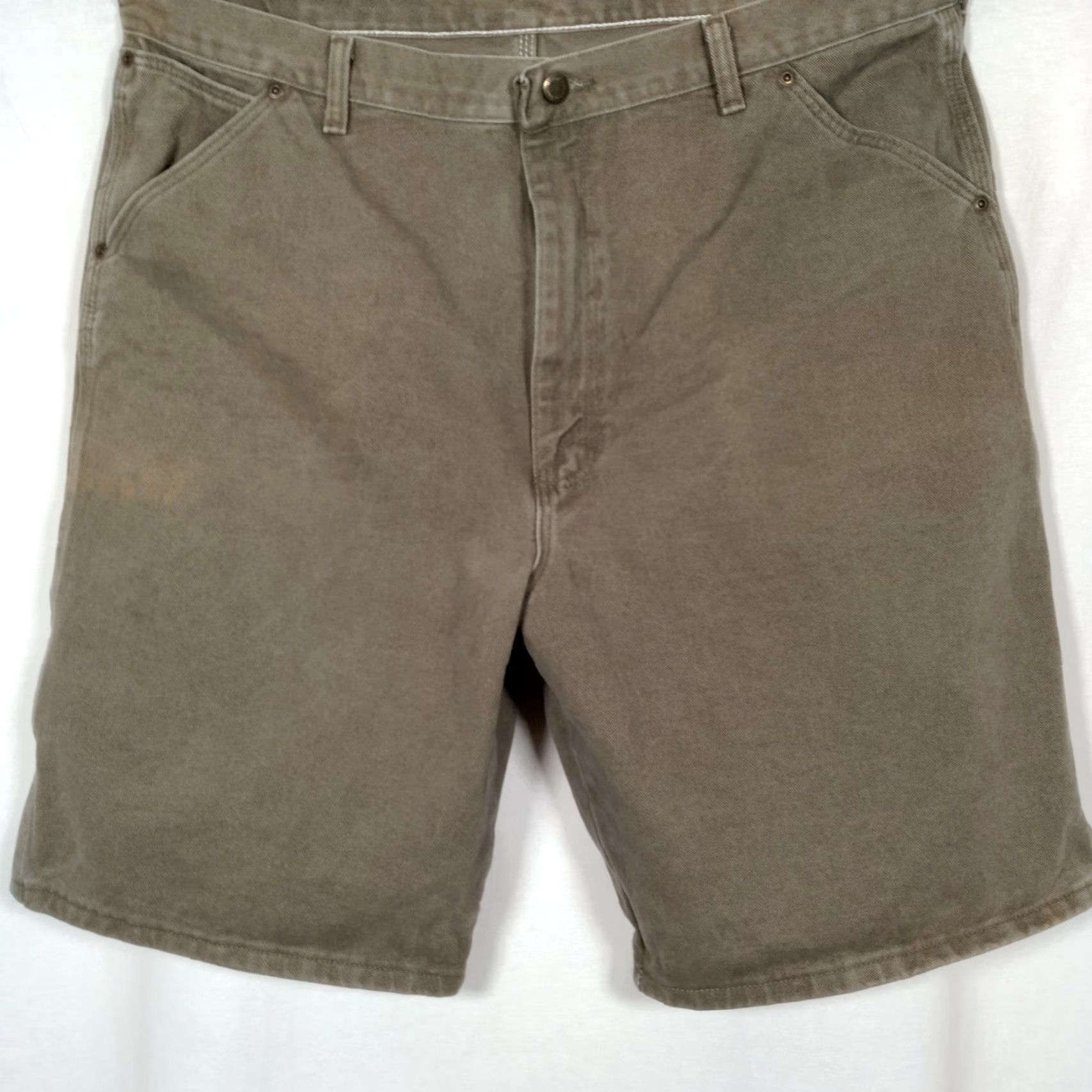 Wrangler VINTAGE Wrangler VF Jeanswear Carpenter Shorts Men's Regular 40 Army Green Denim 5-Pocket USA Size US 40 / EU 56 - 2 Thumbnail