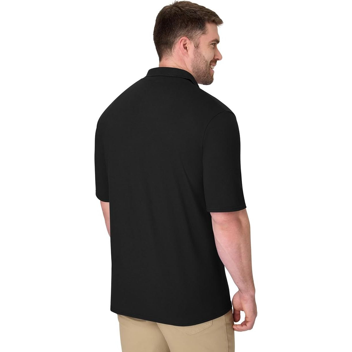 Hanes Hanes Mens 4XL Black PolyCotton Short Sleeve Polo Shirt Size US XXL / EU 58 / 5 - 2 Thumbnail