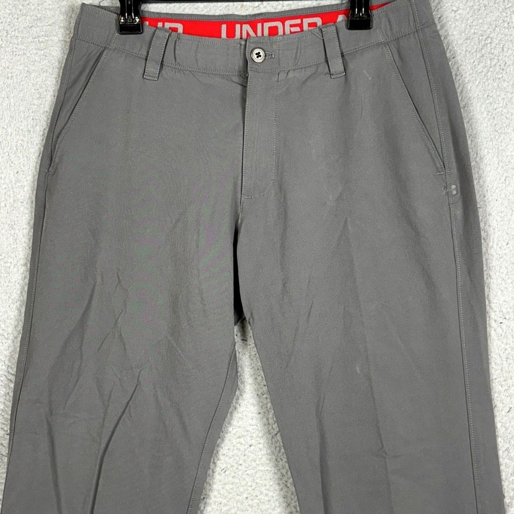 Under Armour Under Armour Pants Mens 34X32 Grey Golf Loose Fit Chinos Performance Flat Front Size US 34 / EU 50 - 2 Thumbnail