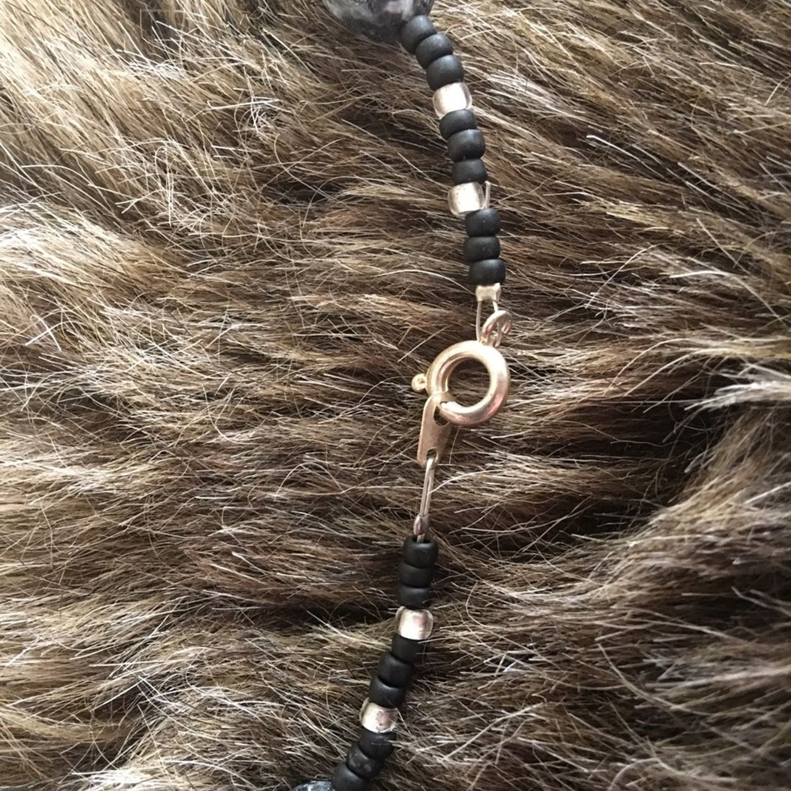 Handmade Gray marble and glass bead necklace Size ONE SIZE - 7 Thumbnail