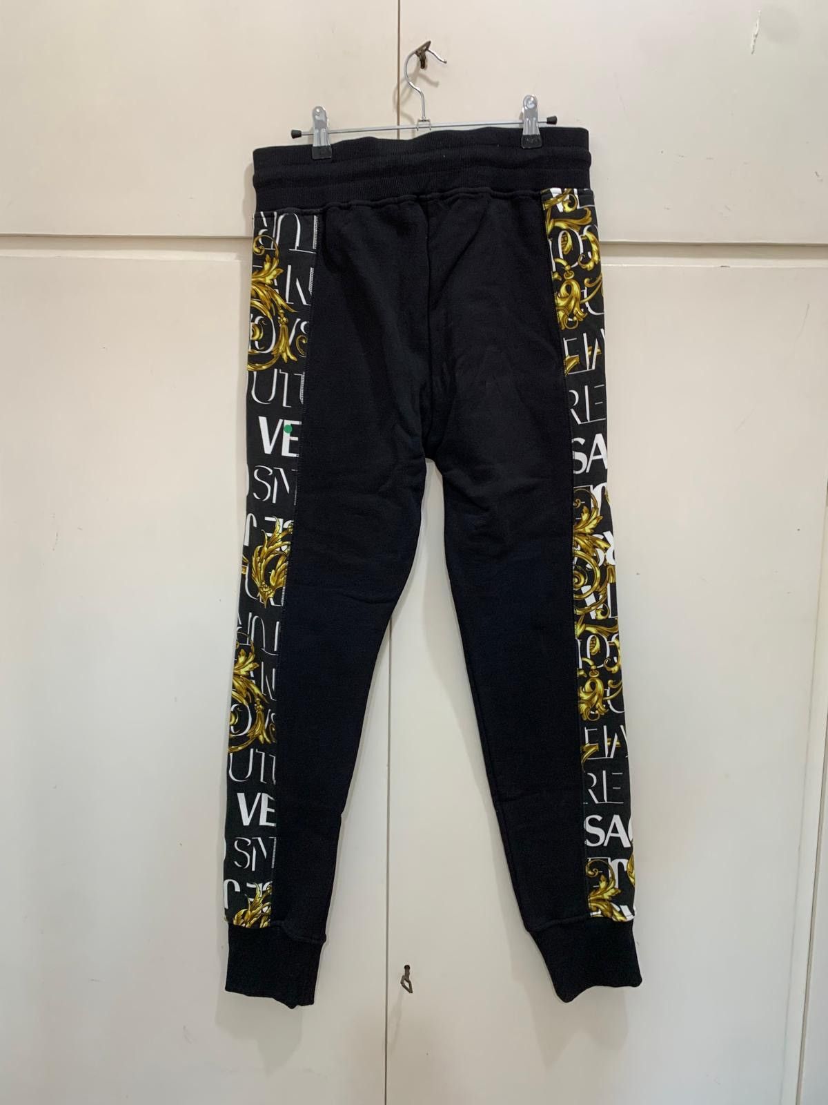 Versace Jeans Couture Versace Jeans Culture Baroque Logo Print Pants, XS, black Size US 28 / EU 44 - 9 Thumbnail