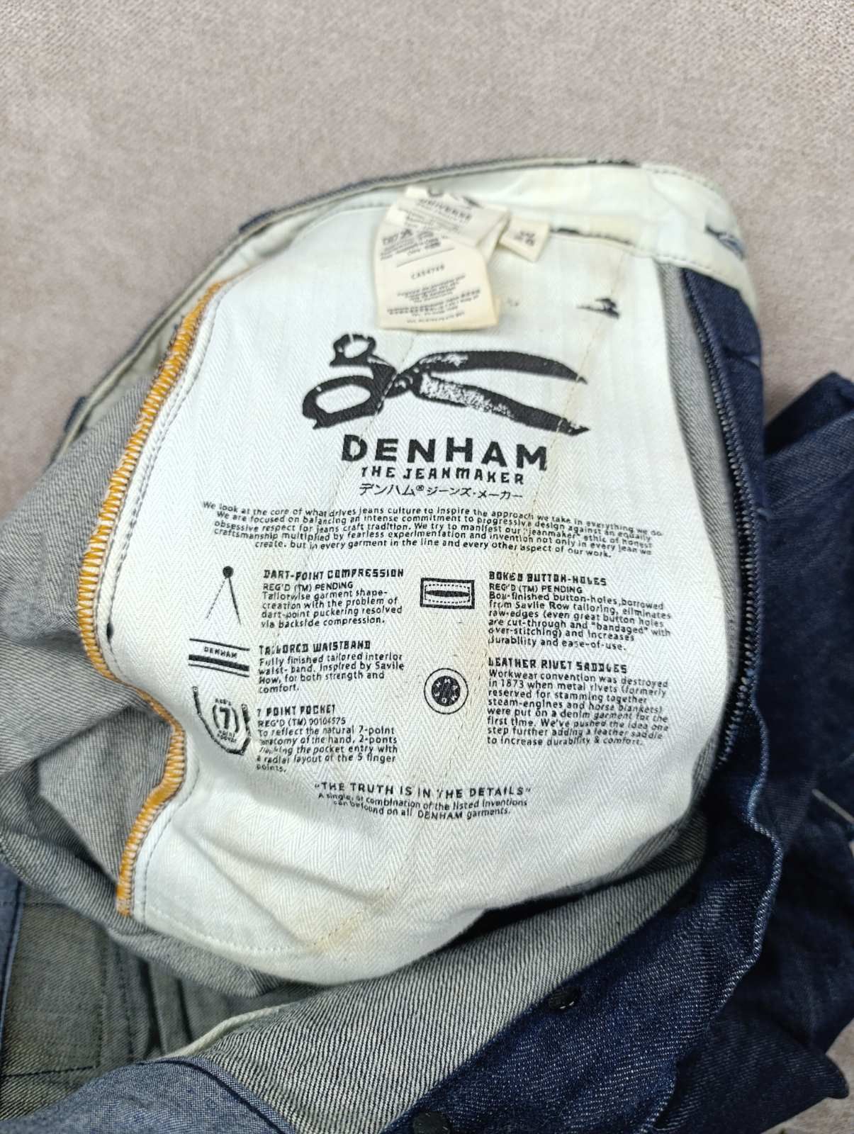 DENHAM DENHAM UNIVERSE DROP CROTCH FIT DENIM CUSTOM JEANS JAPANESE Size US 28 / EU 44 - 21 Thumbnail