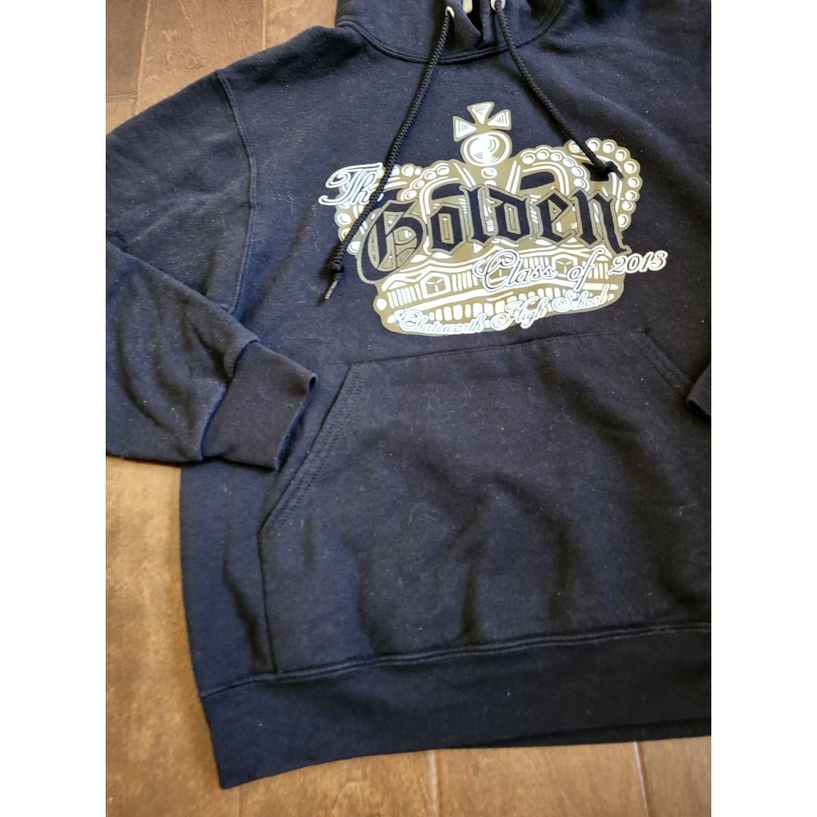 Jerzees Chatsworth High School Golden Class Of 2013 Custom Hoodie Bubbles - Size S - Black - Pullover - Hooded - Pockets - Unisex Adults - JERZEES Size US S / EU 44-46 / 1 - 7 Thumbnail