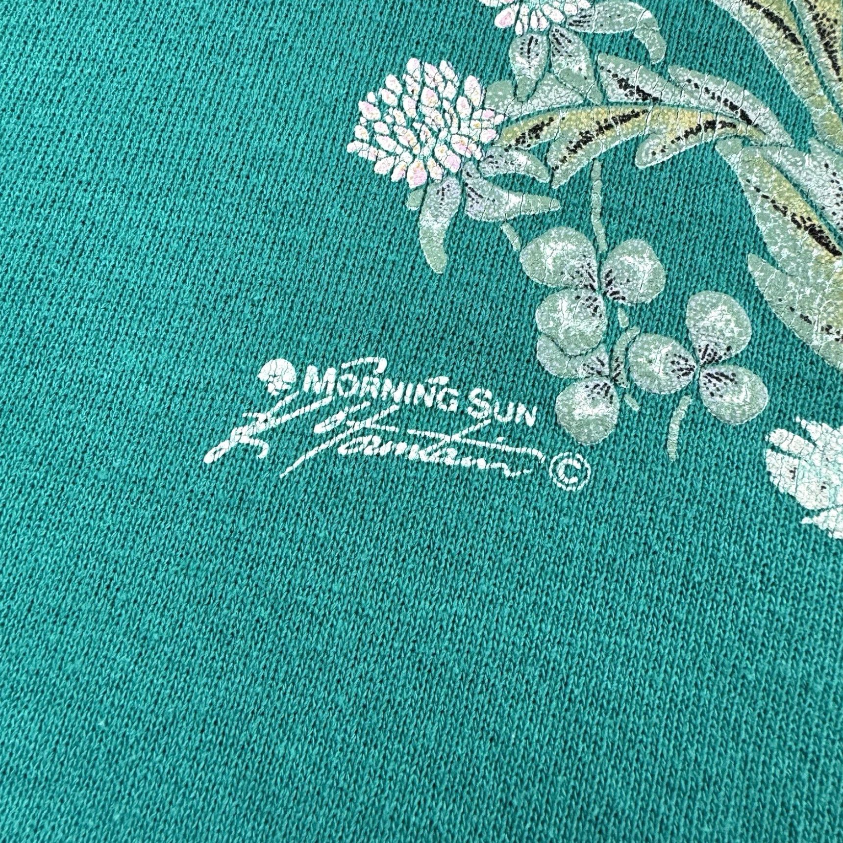Vintage VINTAGE Morning Sun Sweatshirt Women’s Medium Pullover Crew Neck Long Sleeve Teal Nature 90s Size M / US 6-8 / IT 42-44 - 6 Thumbnail