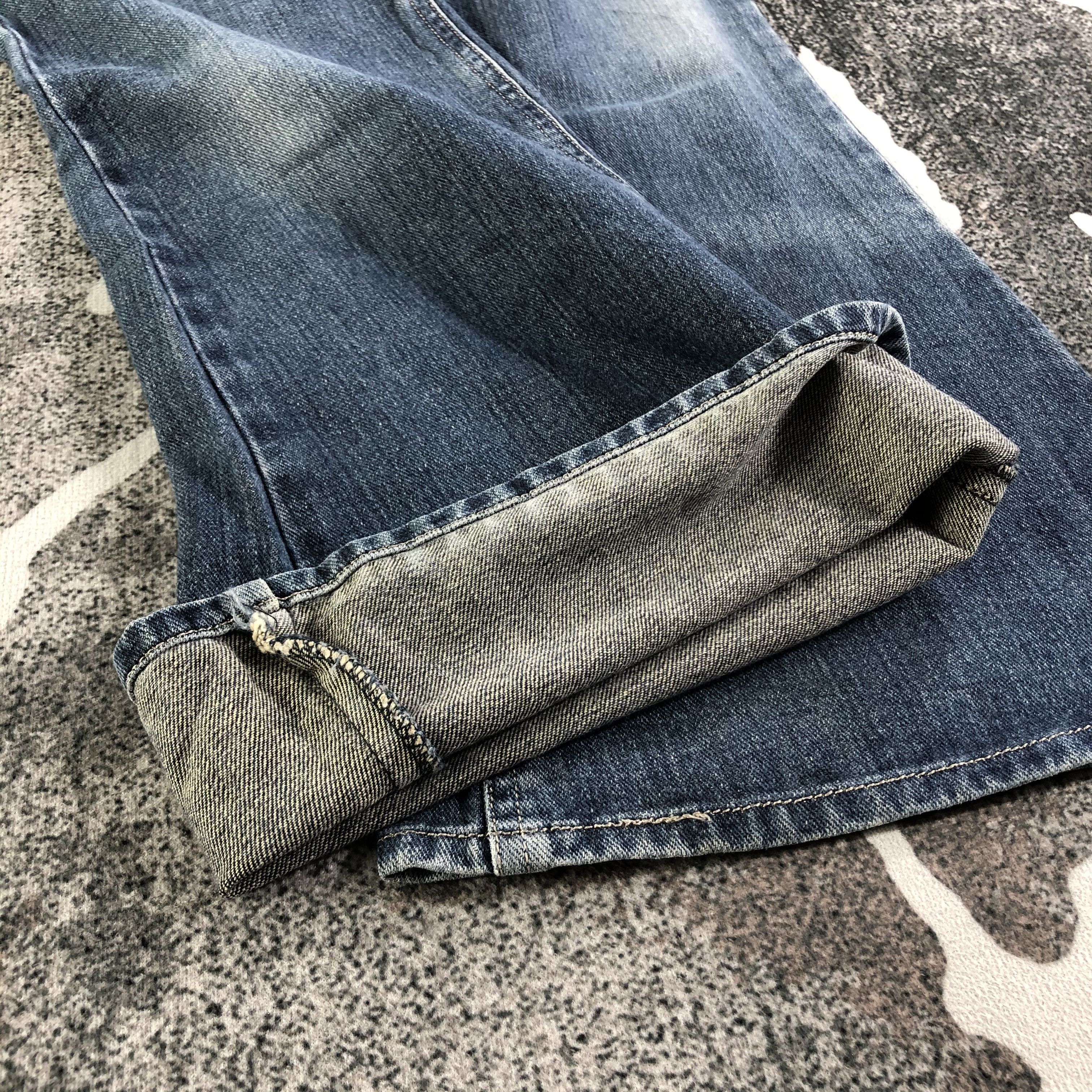 Japanese Brand Angel Blue Patchwork Flared Jeans KJ1980 Size 30" / US 8 / IT 44 - 6 Thumbnail