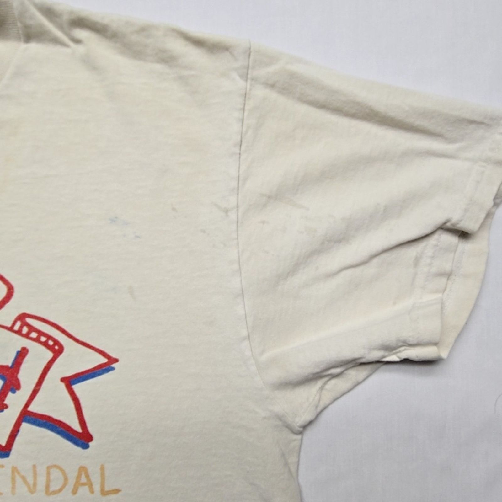 Fruit Of The Loom Vintage Best Dad Shirt Handprint Distressed Large White Tee Size US L / EU 52-54 / 3 - 4 Thumbnail