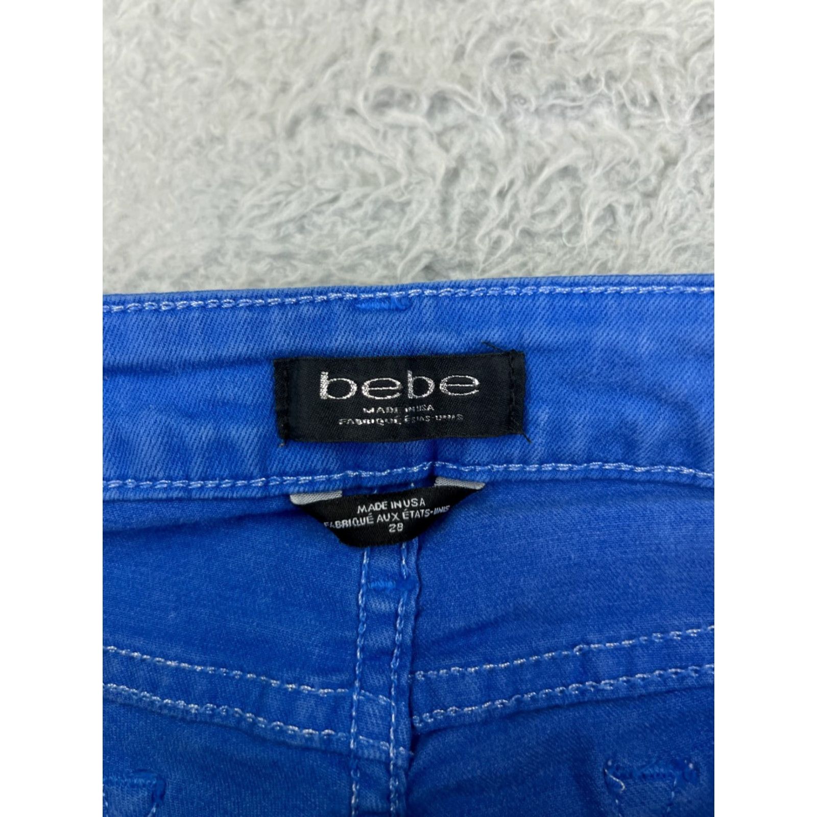 Bebe BeBe Jeans Womens 28 Blue Jeans Denim Skinny Tapered Two Tone Made USA Lyocell Womens Size 28" / US 6 / IT 42 - 6 Thumbnail