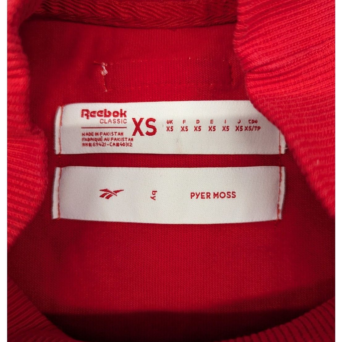 Pyer Moss × Reebok Reebok x Pyer Moss Red Cropped long sleeve shirt Size US XS / EU 42 / 0 - 4 Thumbnail