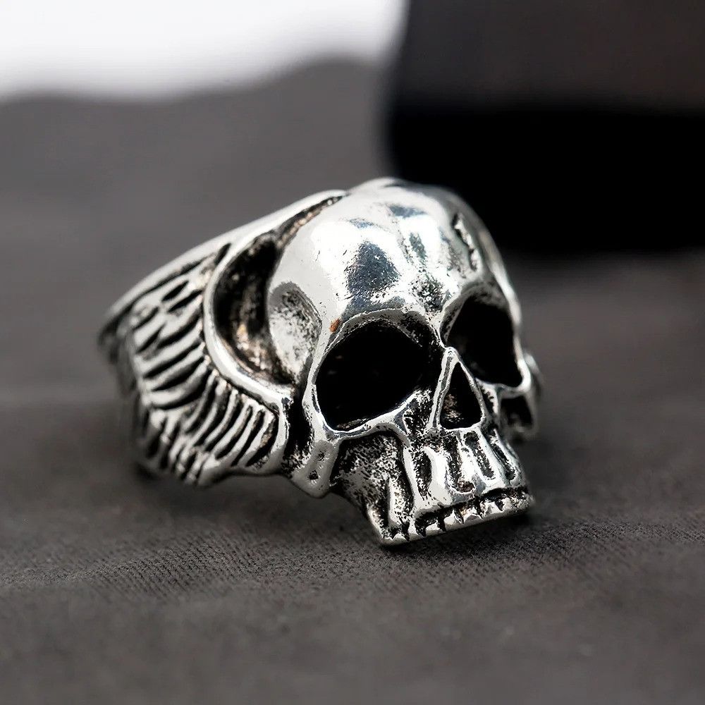 Japanese Brand × Jewelry × Vintage Retro Wings Skull Ring Size ONE SIZE - 5 Thumbnail
