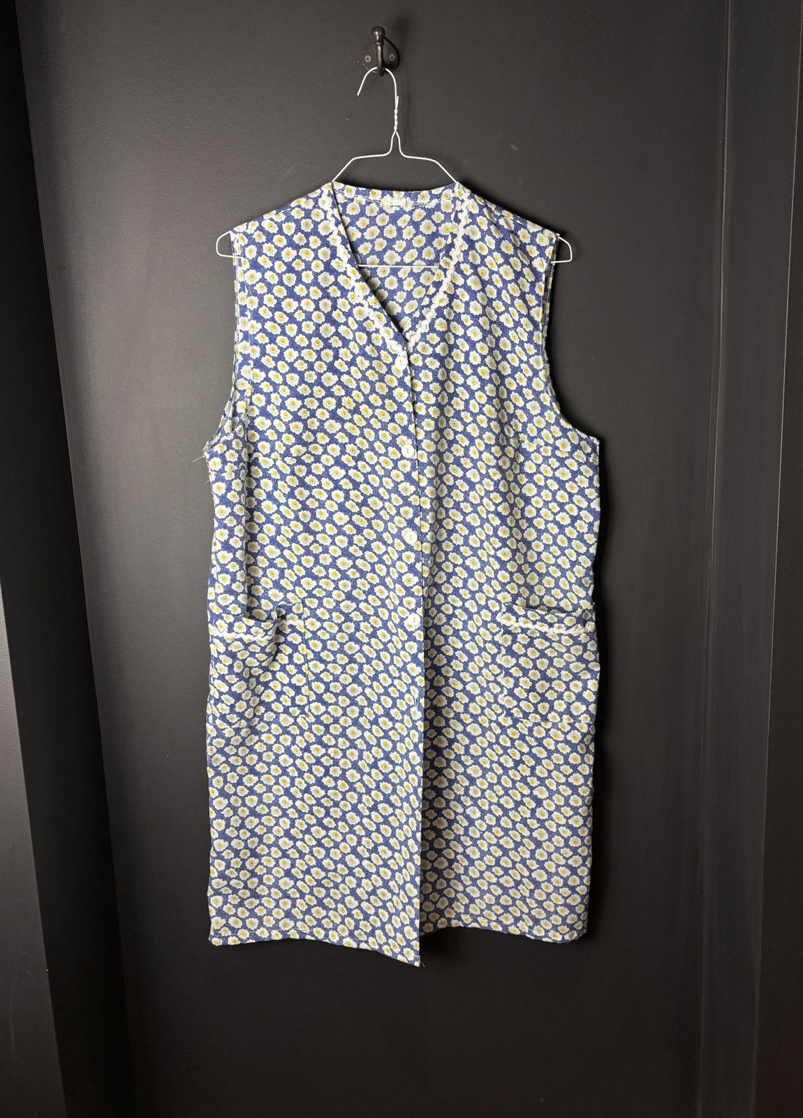 Vintage Vintage Lounge Dress Button Up 70s 80s Night Gown Lace Trim Size S / US 4 / IT 40 - 2 Thumbnail