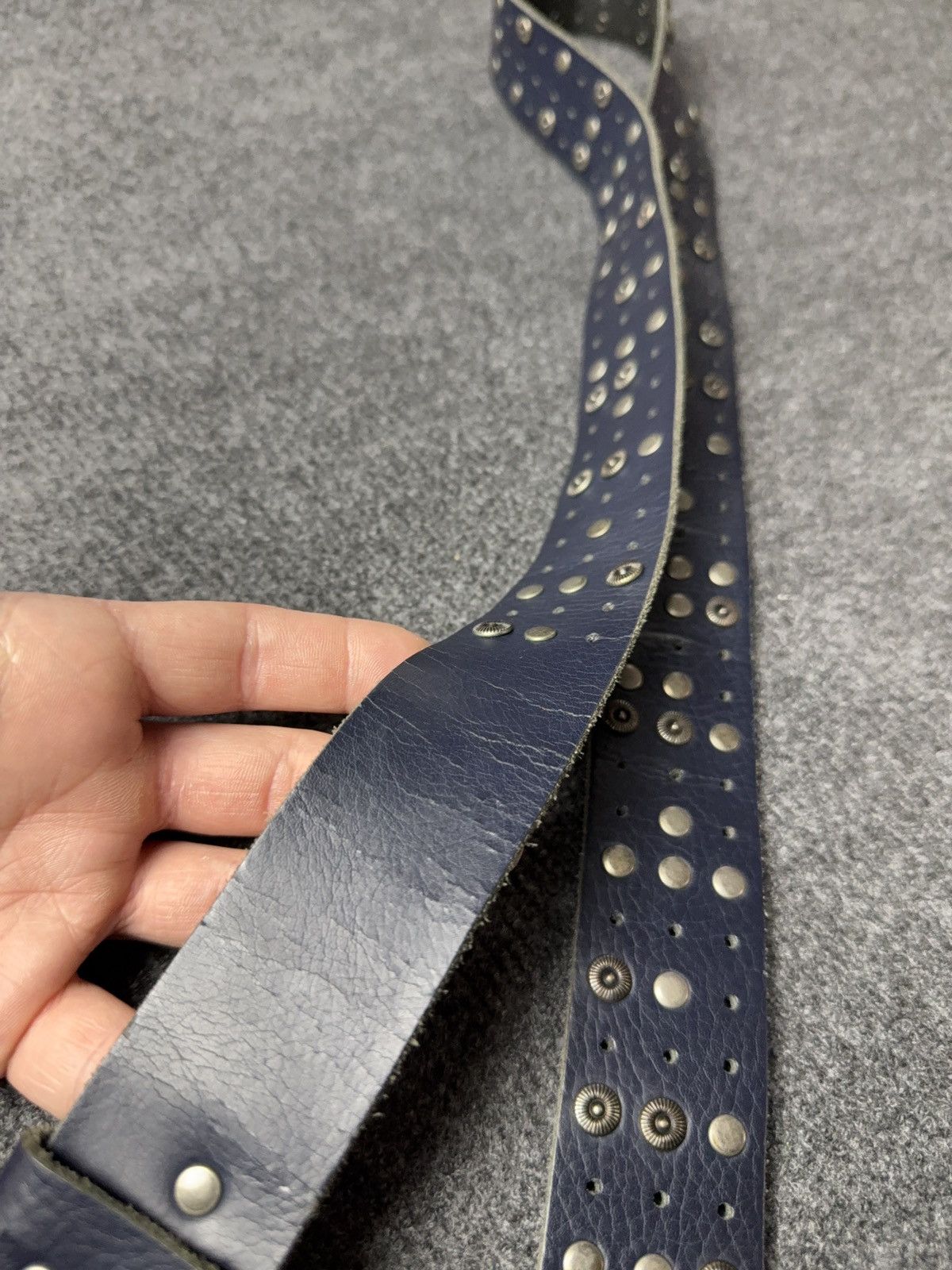 Japanese Brand Vintage Japanese Leather Punk Emo Rock Goth Y2K Drill belt Size ONE SIZE - 3 Thumbnail