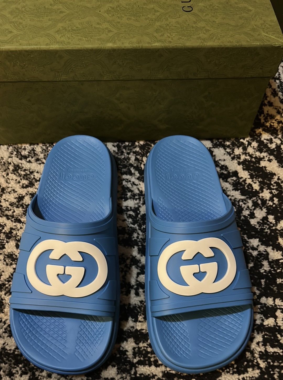 Gucci Gucci Men Interlocking G Slide Sandal Blue Size US 12 / EU 45 - 3 Thumbnail