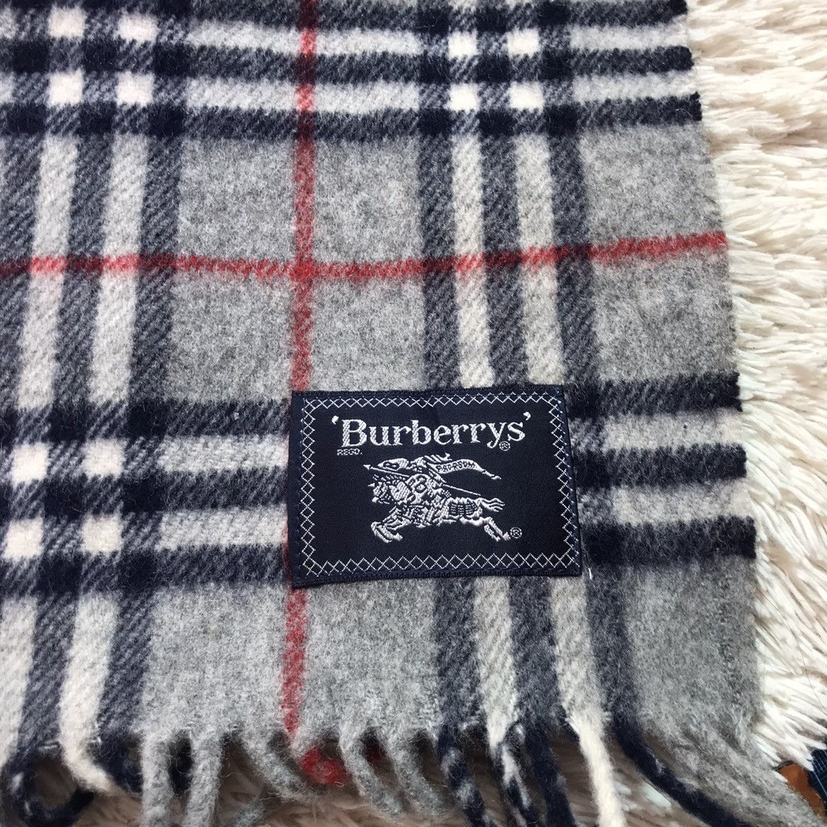 Burberry × Vintage ‼️VINTAGE BURBERRY WOOL SCARF BIG LOGO NOVACHECK‼️ Size ONE SIZE - 4 Thumbnail