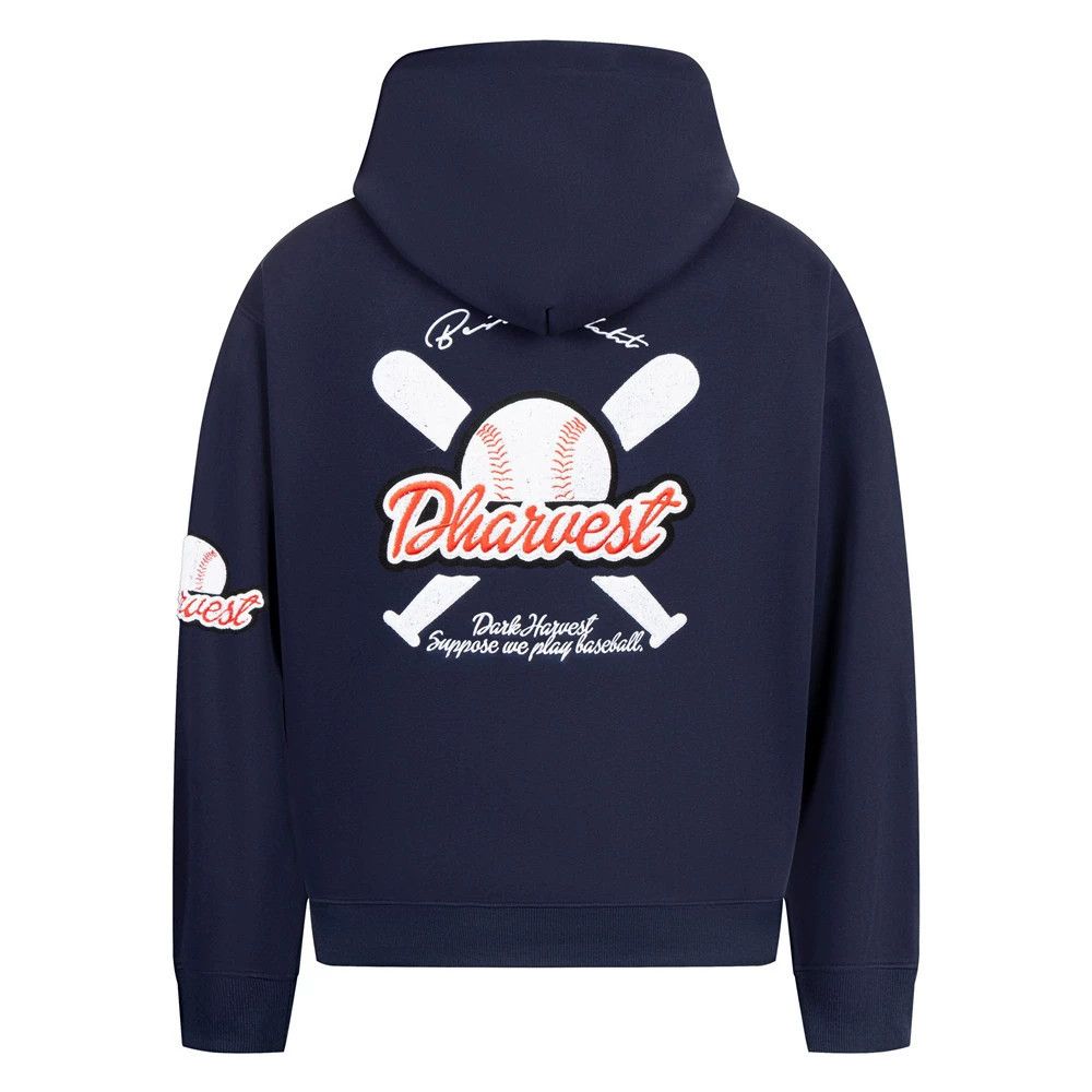 Vintage Loose men's heavy-duty embroidered baseball letter hoodie Size US M / EU 48-50 / 2 - 1 Thumbnail