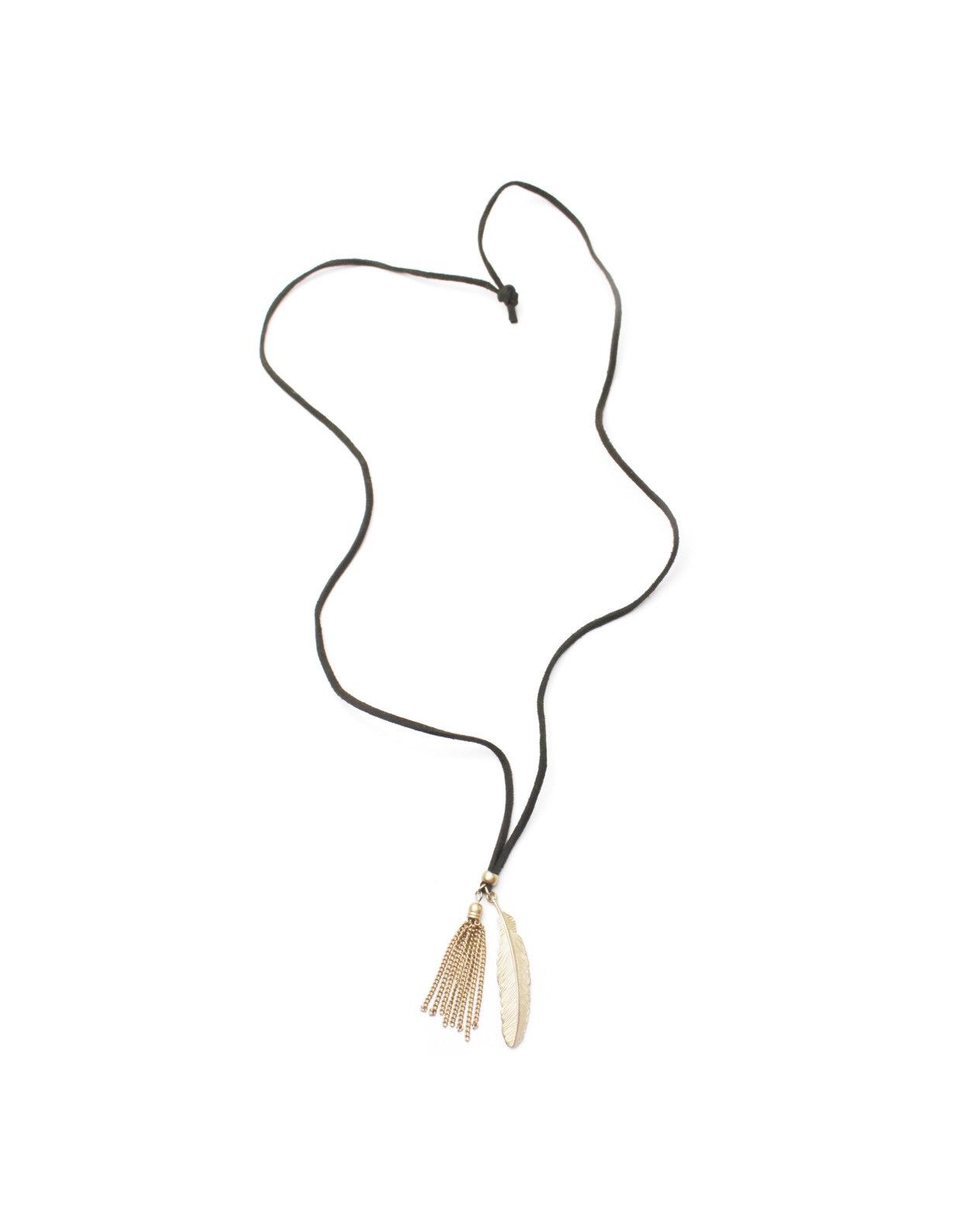Vintage 2000S JAPANESE MADE NAVAJO GOLDEN FEATHER & TASSEL NECKLACE Size ONE SIZE - 2 Thumbnail