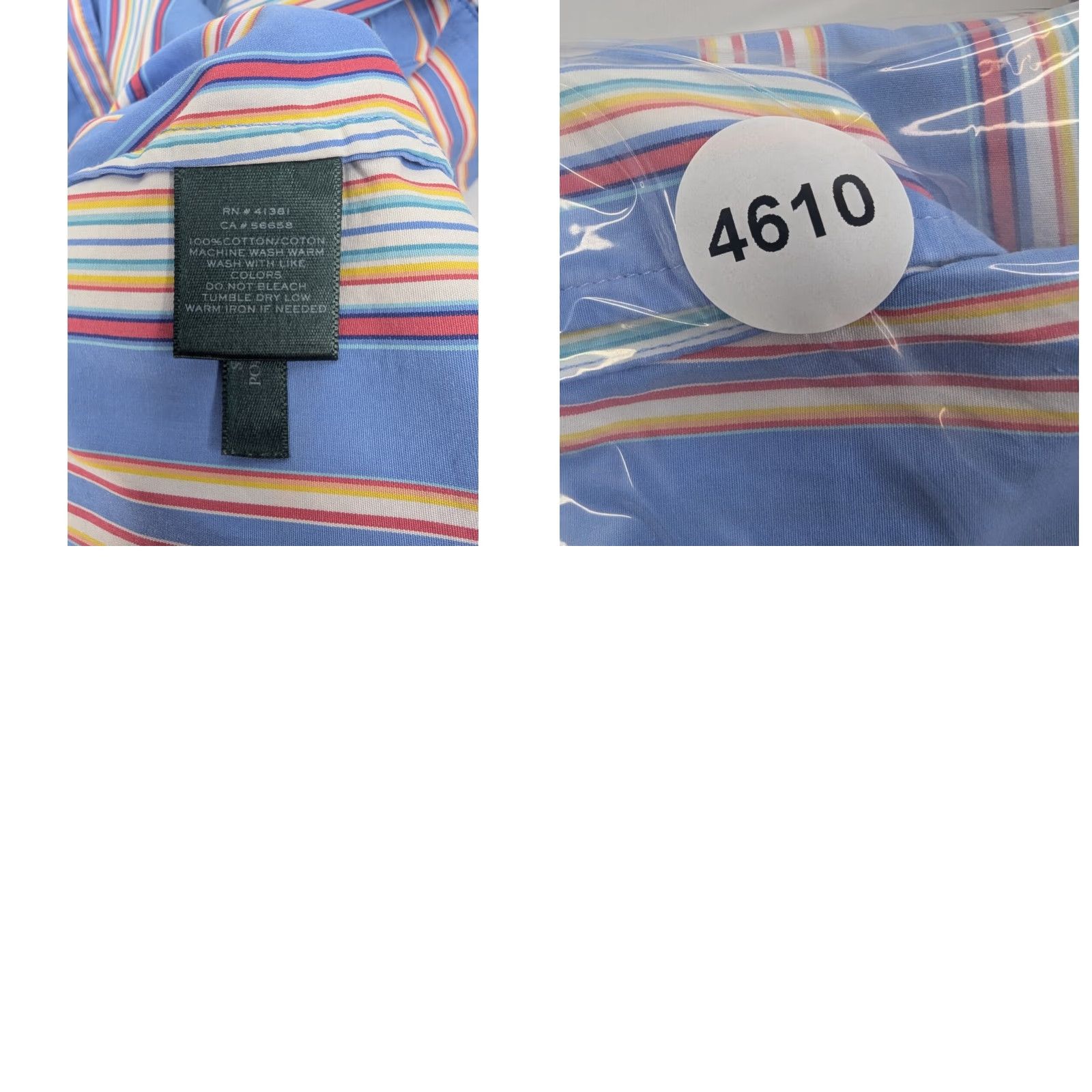 Ralph Lauren Lauren Ralph Lauren Womens Shirt Long Sleeve Button Blue Colorful Stripe 16 Regular Knit 100% Cotton Button-Up Casual All Seasons Womens Size XXL / US 16-18 / IT 52-54 - 8 Thumbnail
