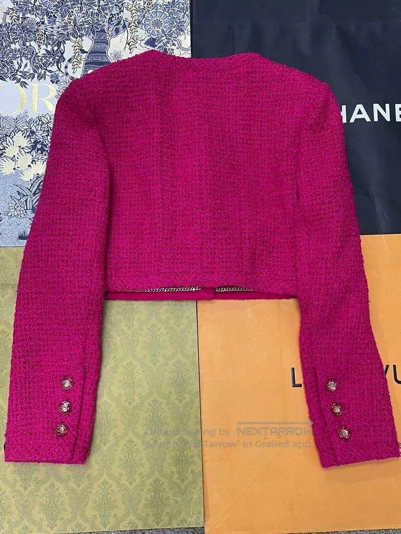 Chanel Chanel Rose-red diamond buckle short jacket Size XS / US 0-2 / IT 36-38 - 3 Thumbnail