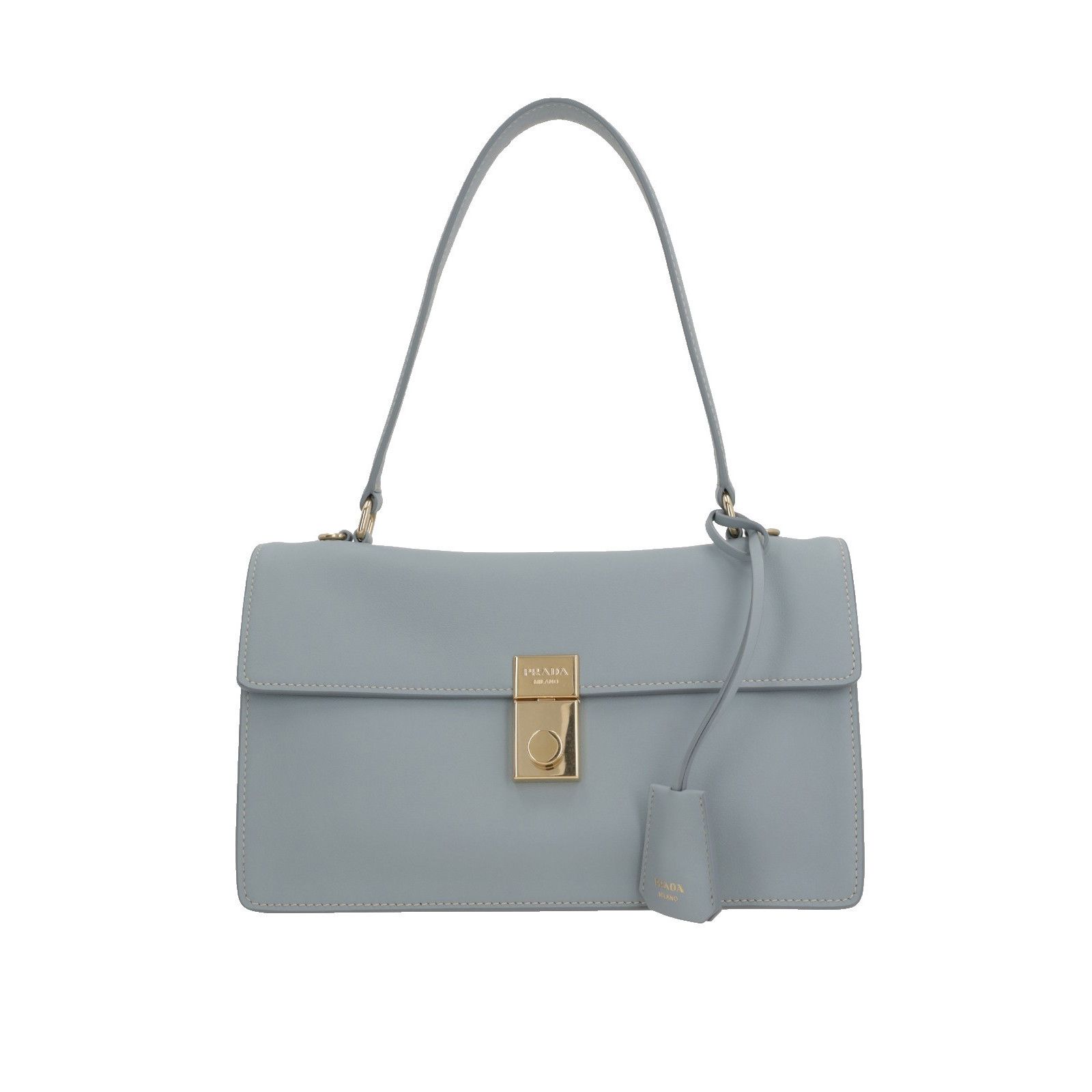 Prada PRADA Soft Sound Medium $4300 Opaline Leather Shoulder Bag N Size ONE SIZE - 1 Thumbnail