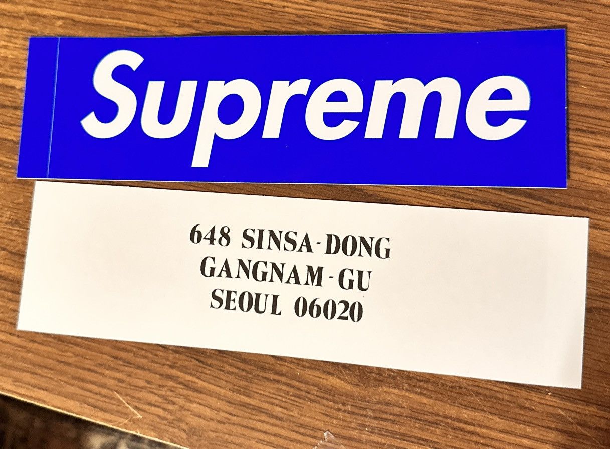 Supreme FW23 Supreme Korea Seoul Box Logo Sticker Blue RARE BOGO NEW