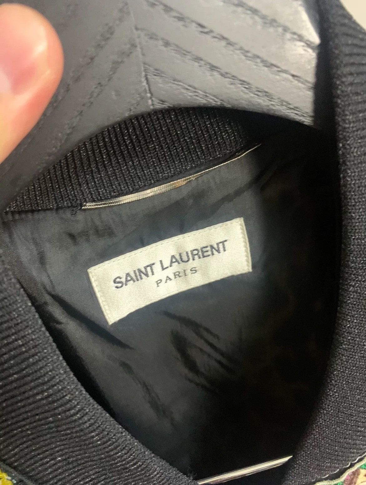Hedi Slimane × Saint Laurent Paris 16SS Limited Beaded Badges Teddy Bomber sz48 Size US M / EU 48-50 / 2 - 8 Thumbnail