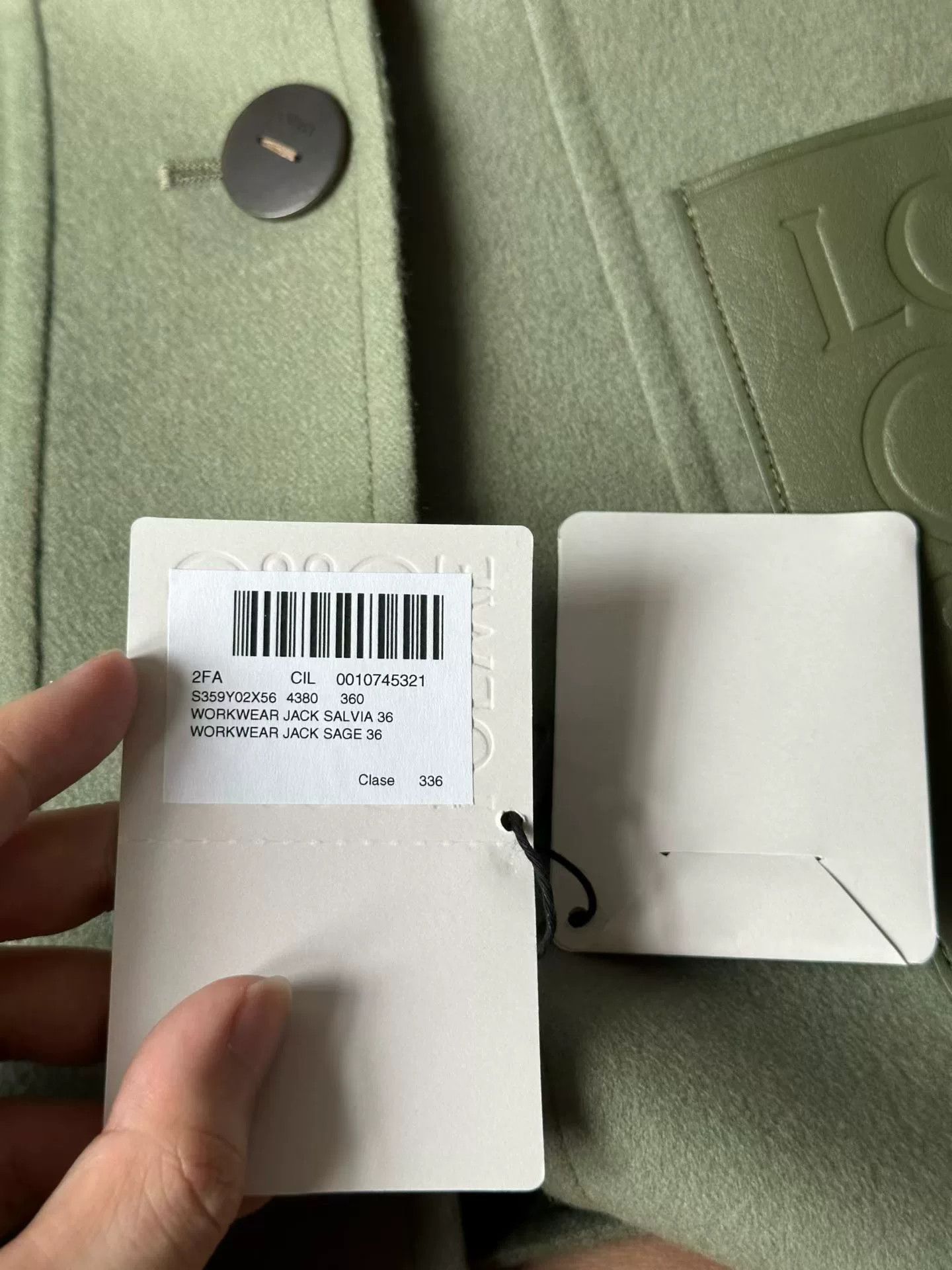 loewe wool jacket with logo patch