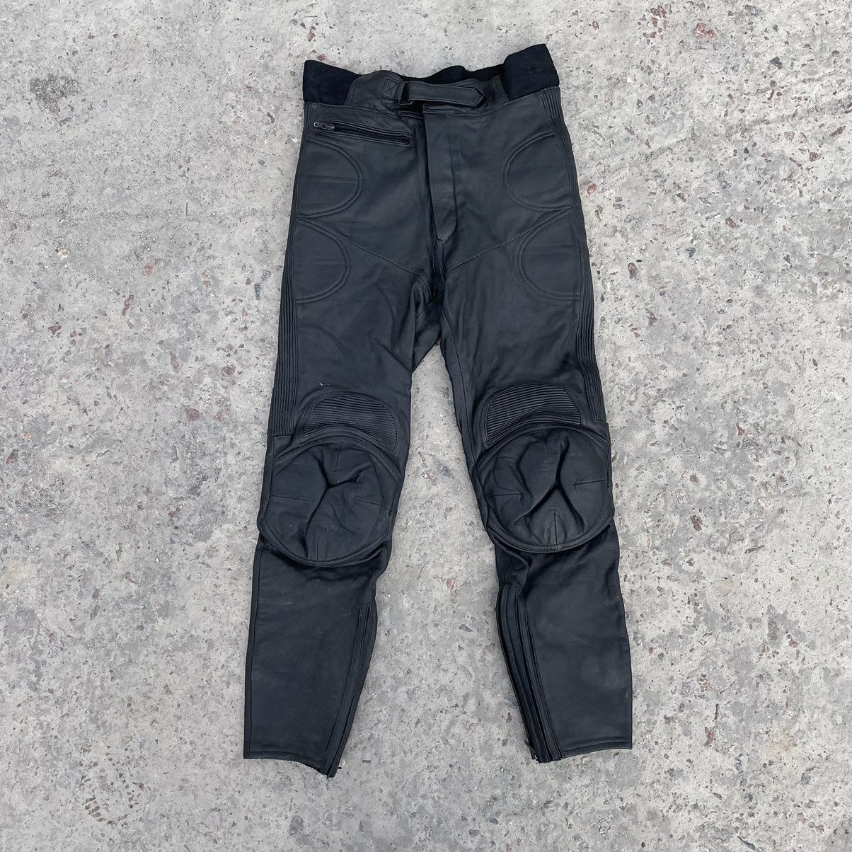 image of Moto Leather Pants 29-30 Size Y2K 90's Usa Hype in Black, Men's