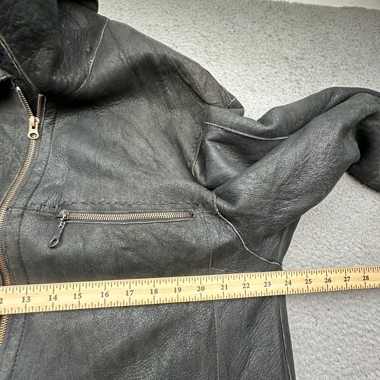 Other VTG Shearling Leather Bomber Jacket Mens Large Unbranded Size US L / EU 52-54 / 3 - 5 Thumbnail