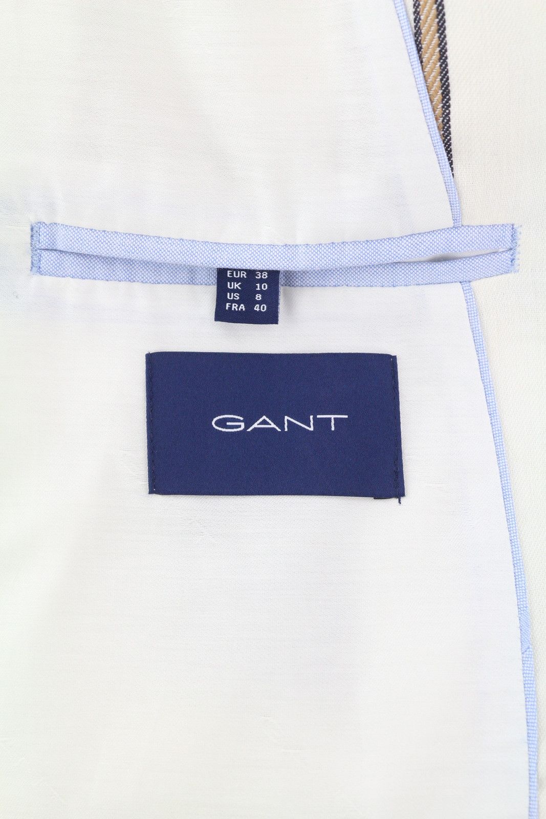 Gant STRIPE LINEN EU38 Off-White Linen Notch Blazer 85337 Size M / US 6-8 / IT 42-44 - 9 Thumbnail