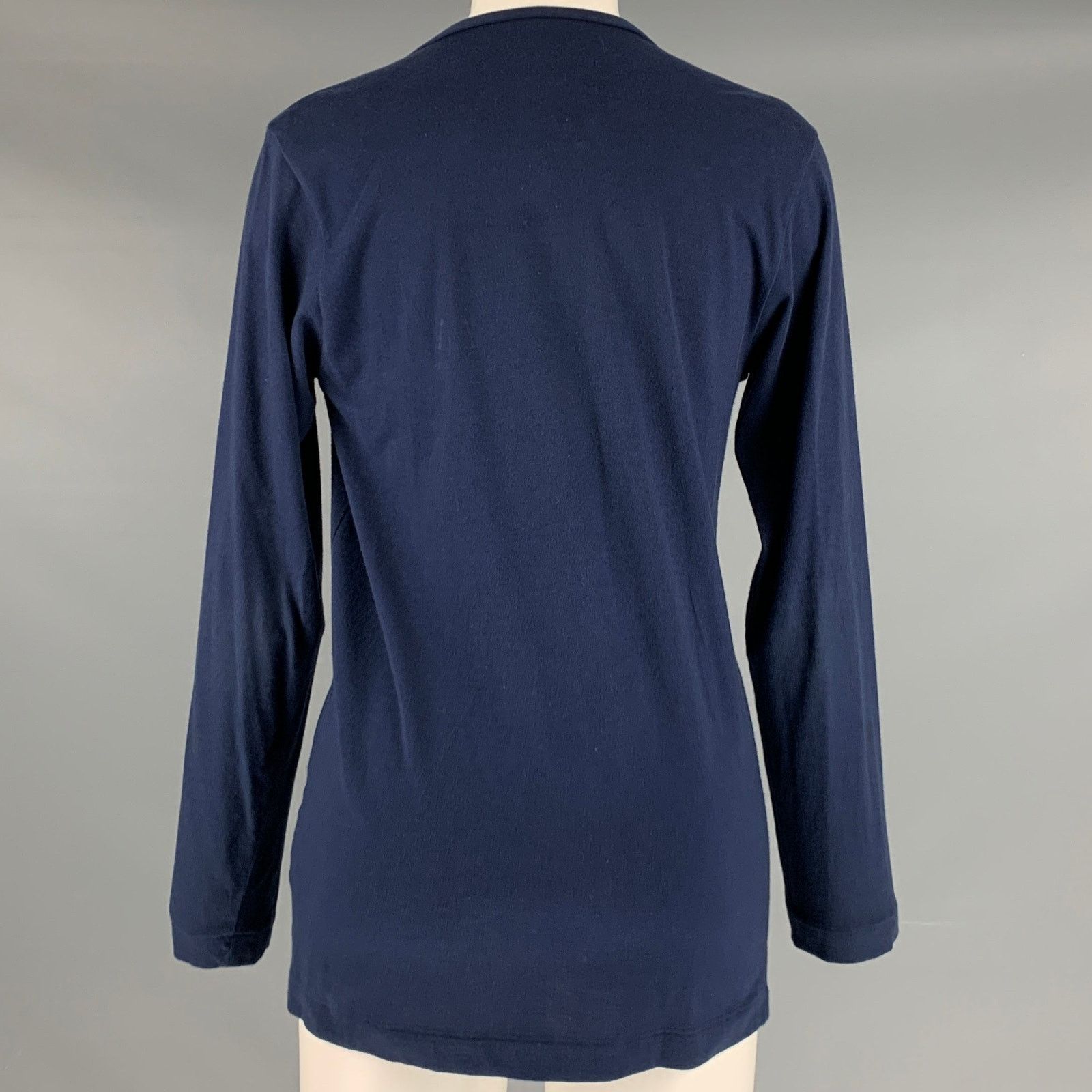 Comme des Garcons COMME des GARCONS Size S Navy Cotton Knit Buttoned Cardigan Size S / US 4 / IT 40 - 3 Thumbnail