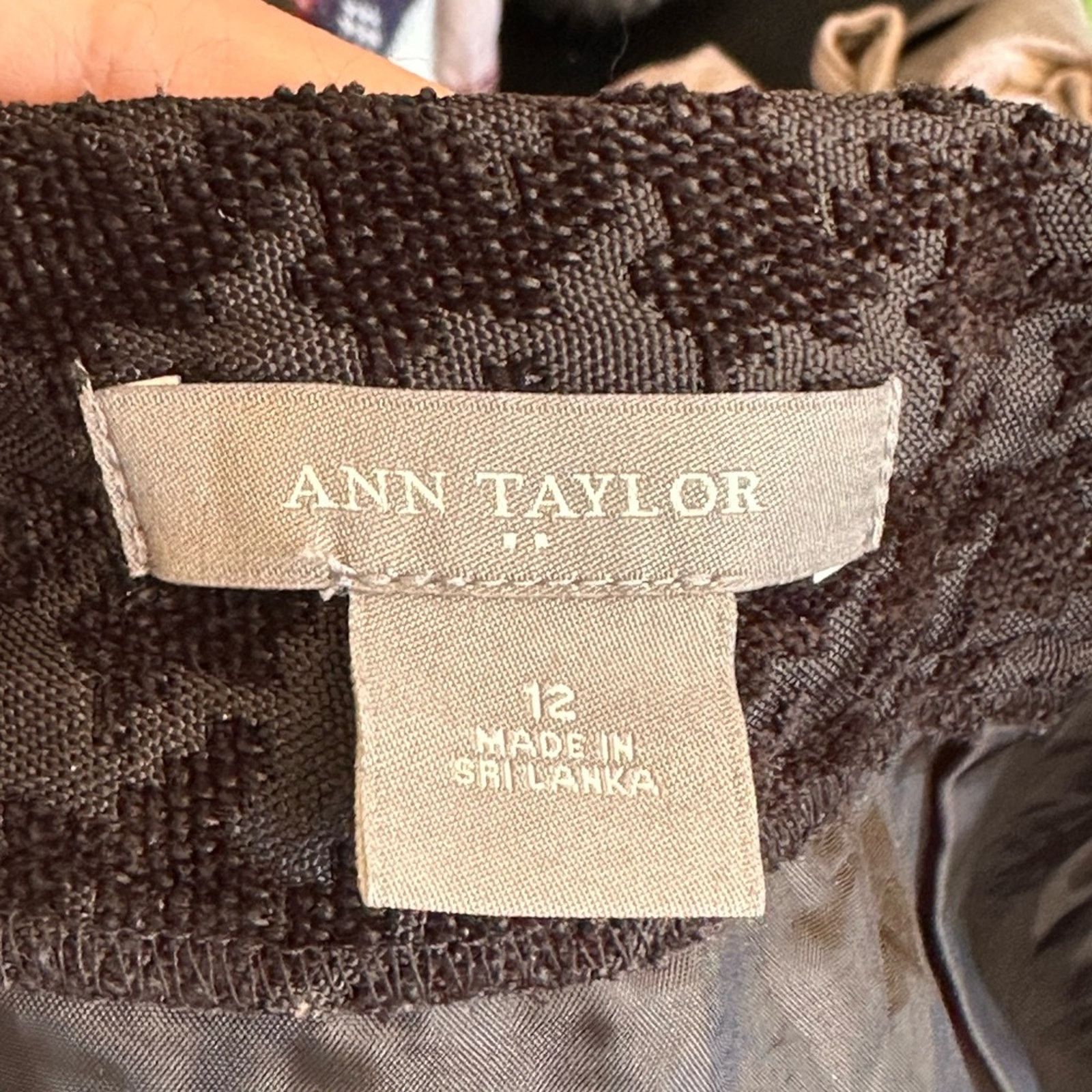 Ann Taylor Vintage Ann Taylor Black Large Houndstooth Mini Skirt Size 34" / US 12 / IT 48 - 5 Thumbnail