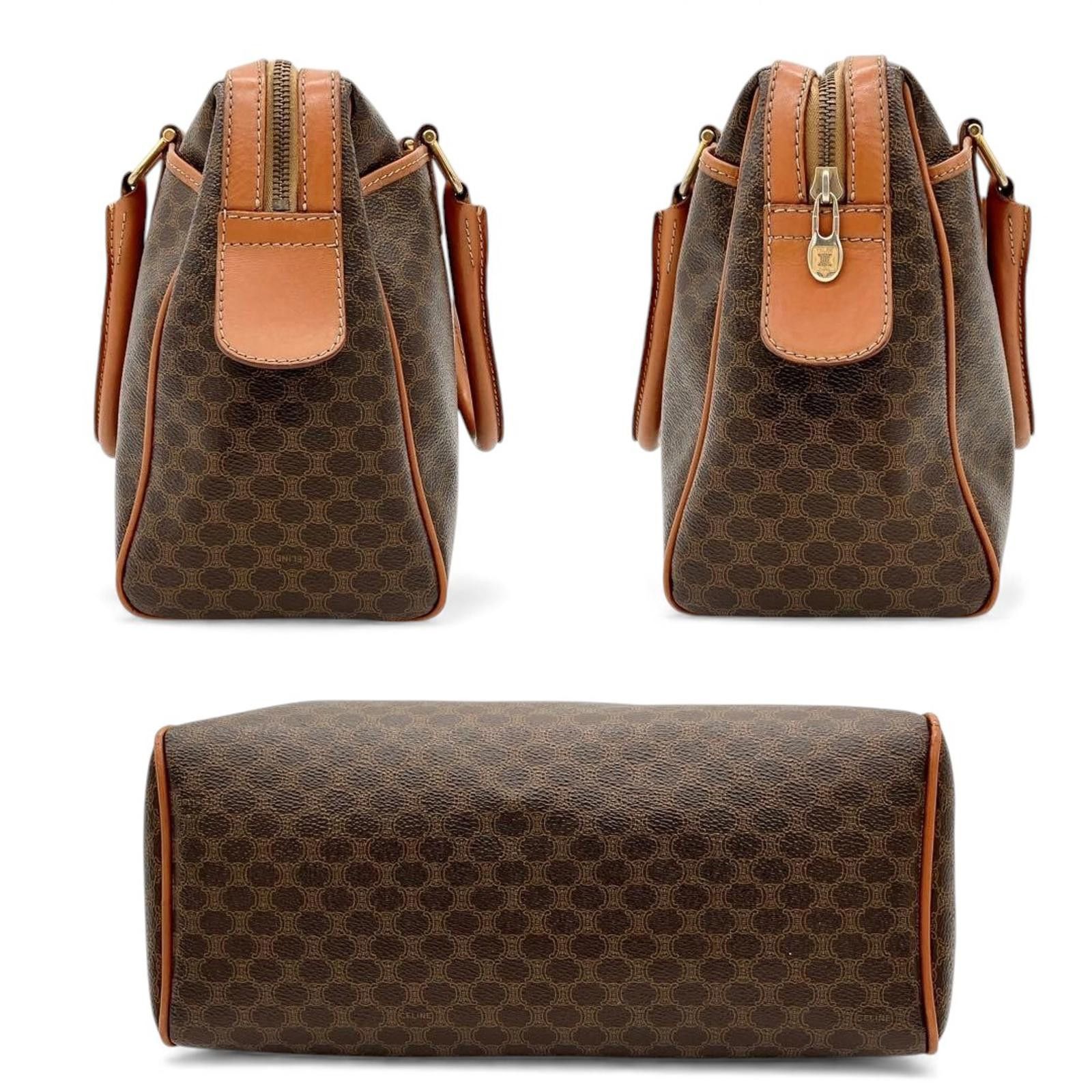 Celine Celine - Vintage Macadam Canvas Handbag Leather Trim Size ONE SIZE - 4 Thumbnail