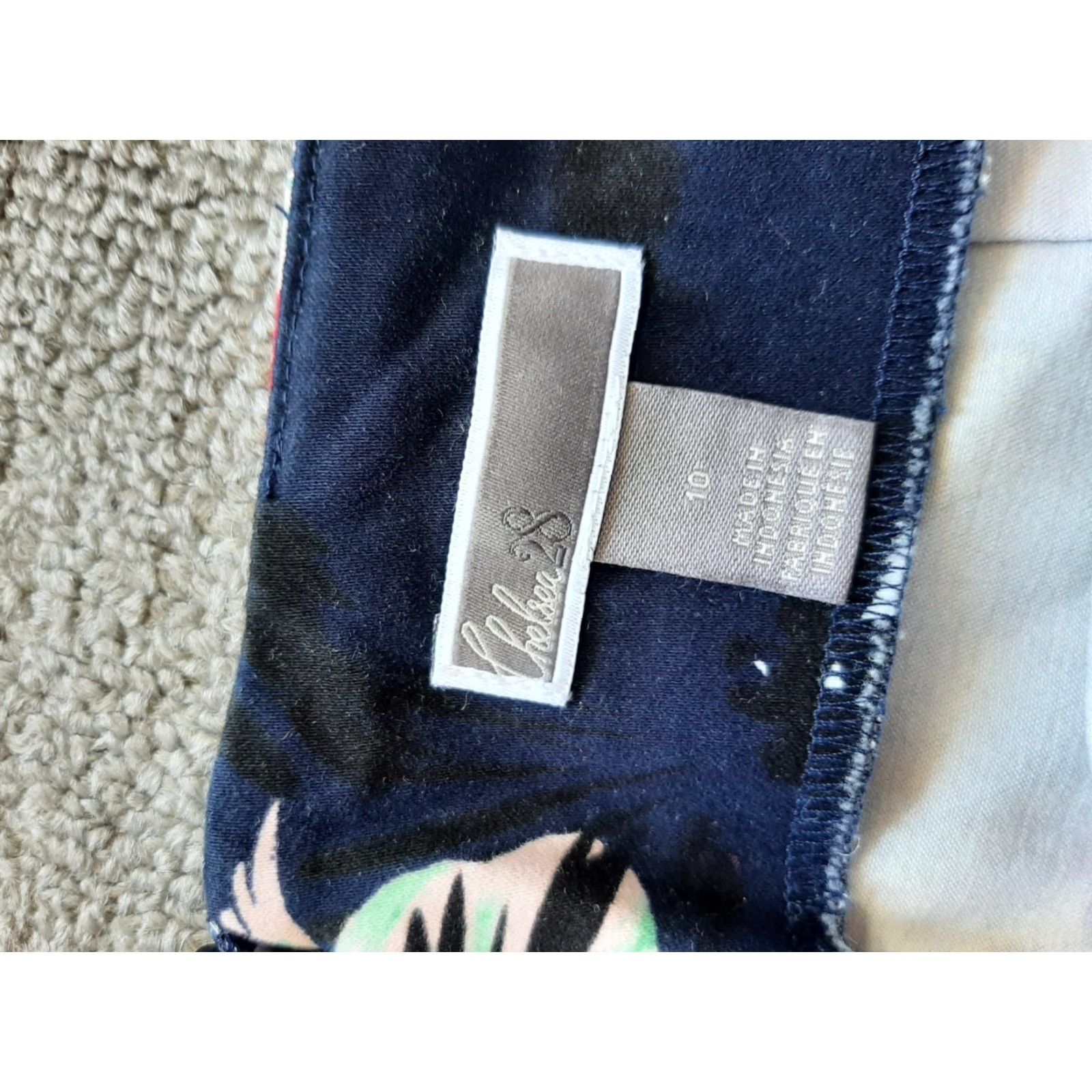Vintage Chelsea28 Skirt Women Knee Length A Line Size 10 Blue Floral Satin Size 32" / US 10 / IT 46 - 5 Thumbnail